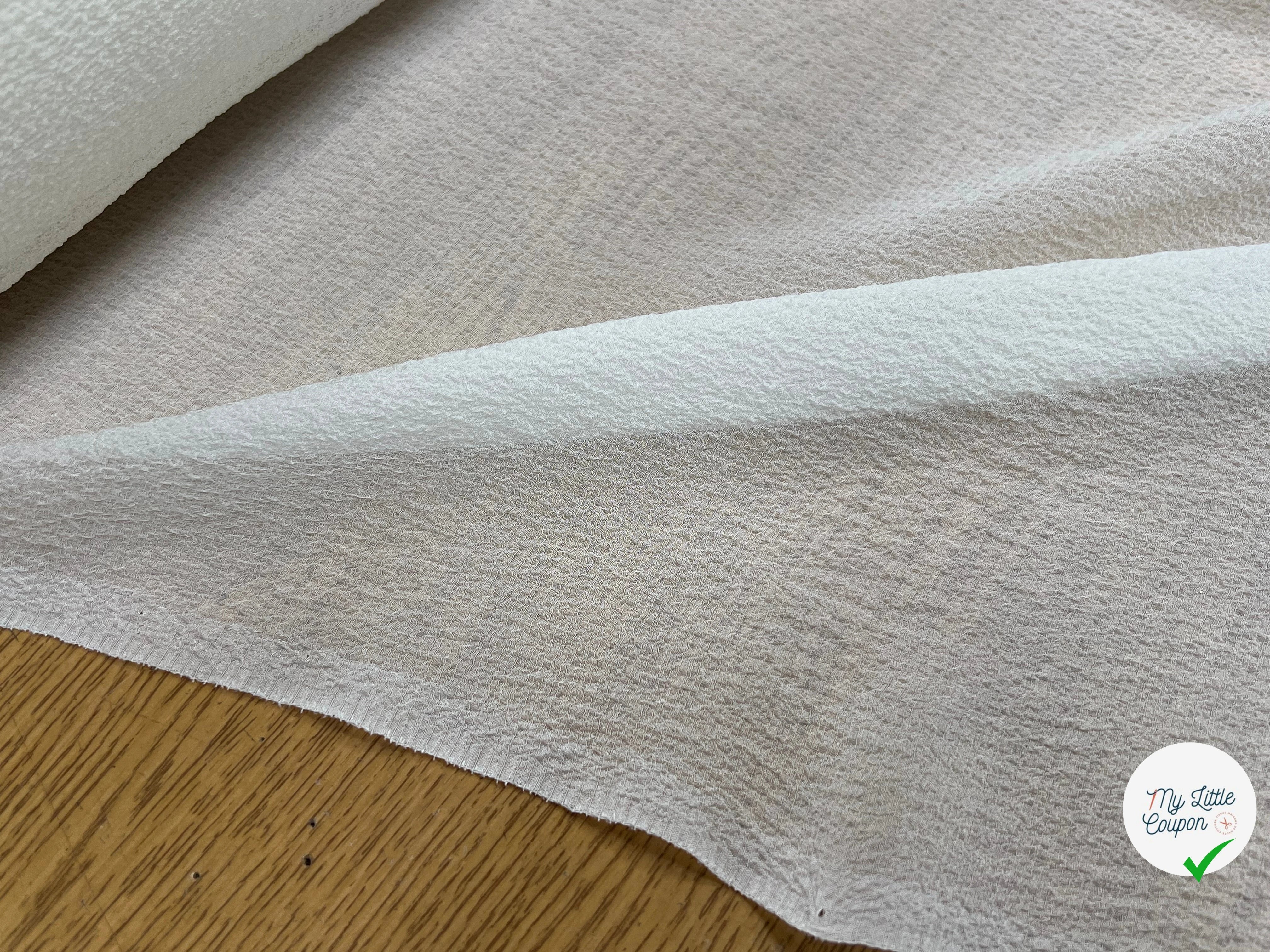 CREPE GAUFFRÉ SOIE BLANC CASSÉ FABRICATION FRANCAISE - My Little Coupon