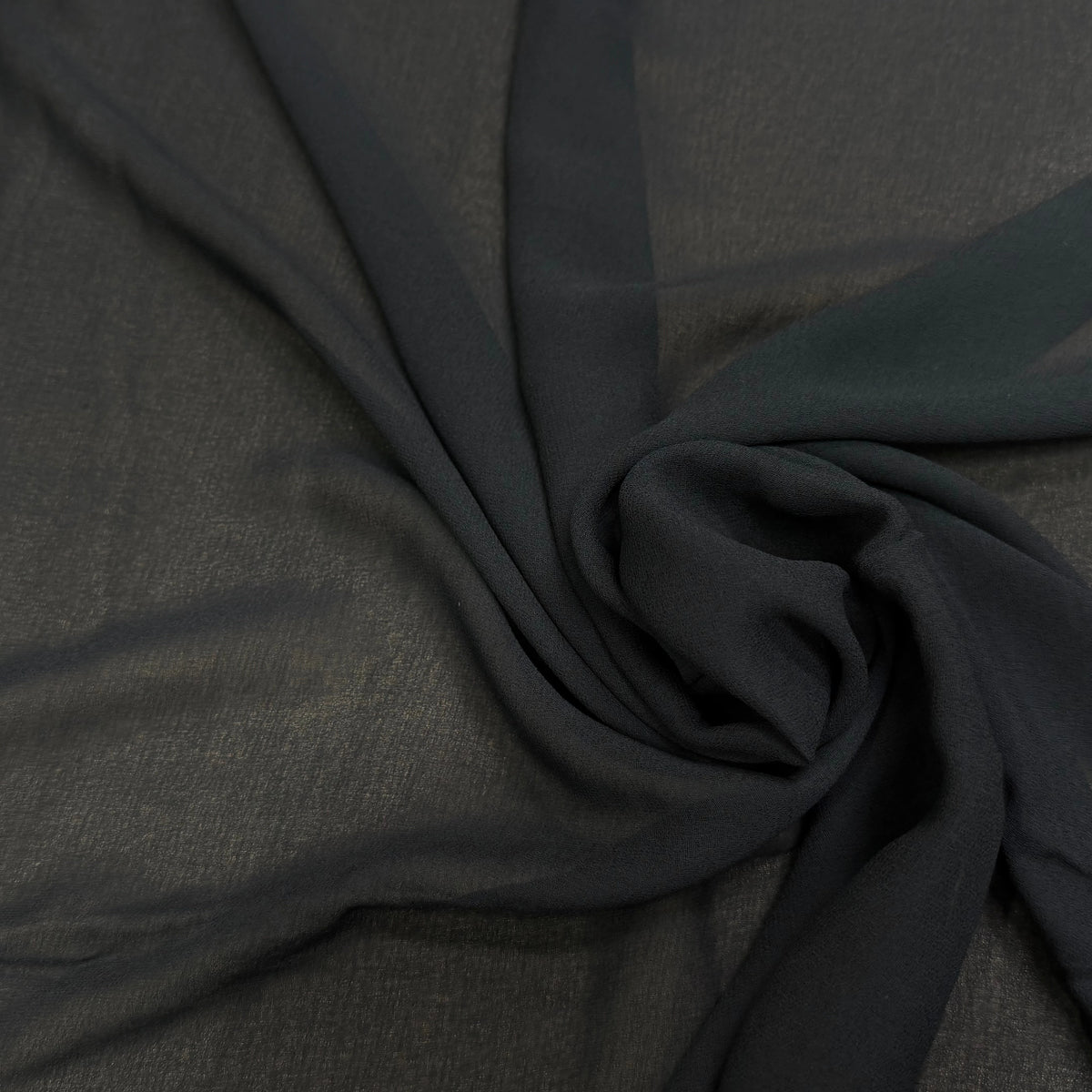 CREPE GEORGETTE 100% VISCOSE FLUIDE NOIR - My Little Coupon