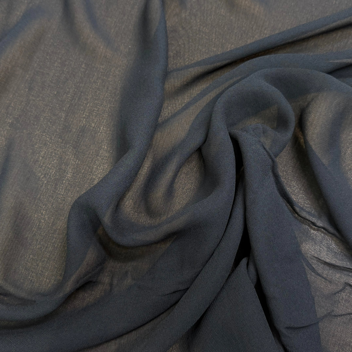 CREPE GEORGETTE 100% VISCOSE FLUIDE NOIR - My Little Coupon