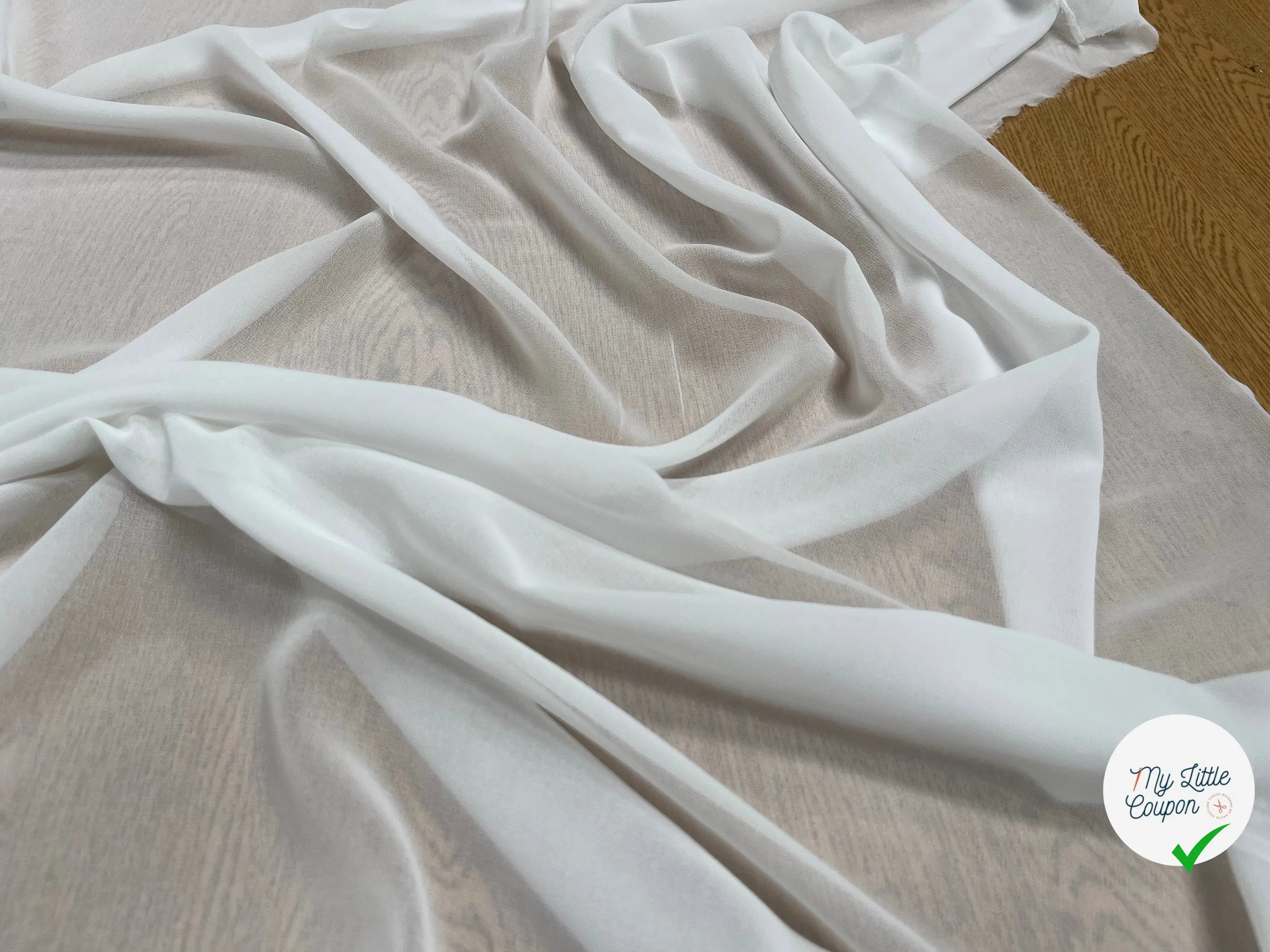 CREPE GEORGETTE BLANC POLYESTER - My Little Coupon