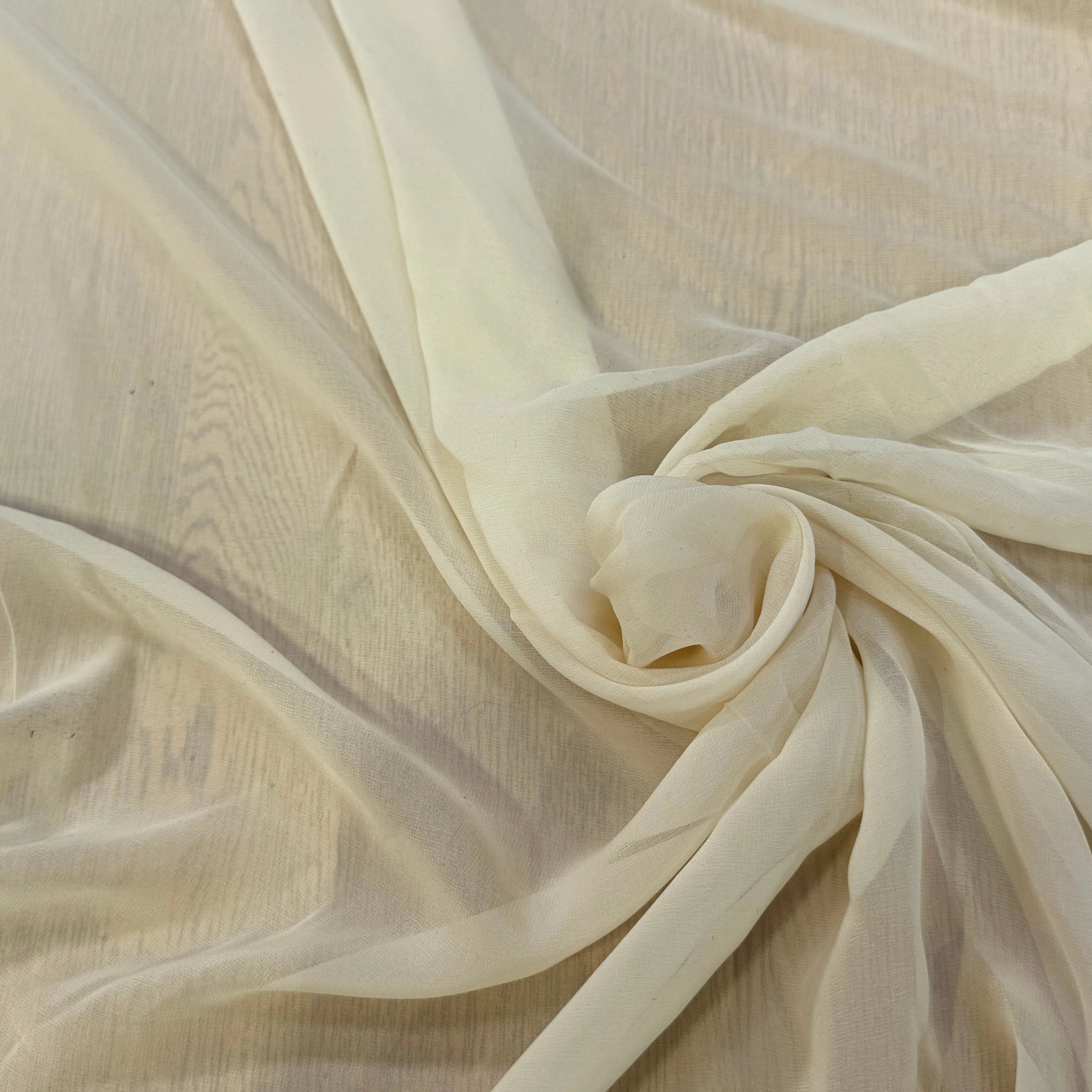 CREPE GEORGETTE DE SOIE BEIGE VANILLE - My Little Coupon