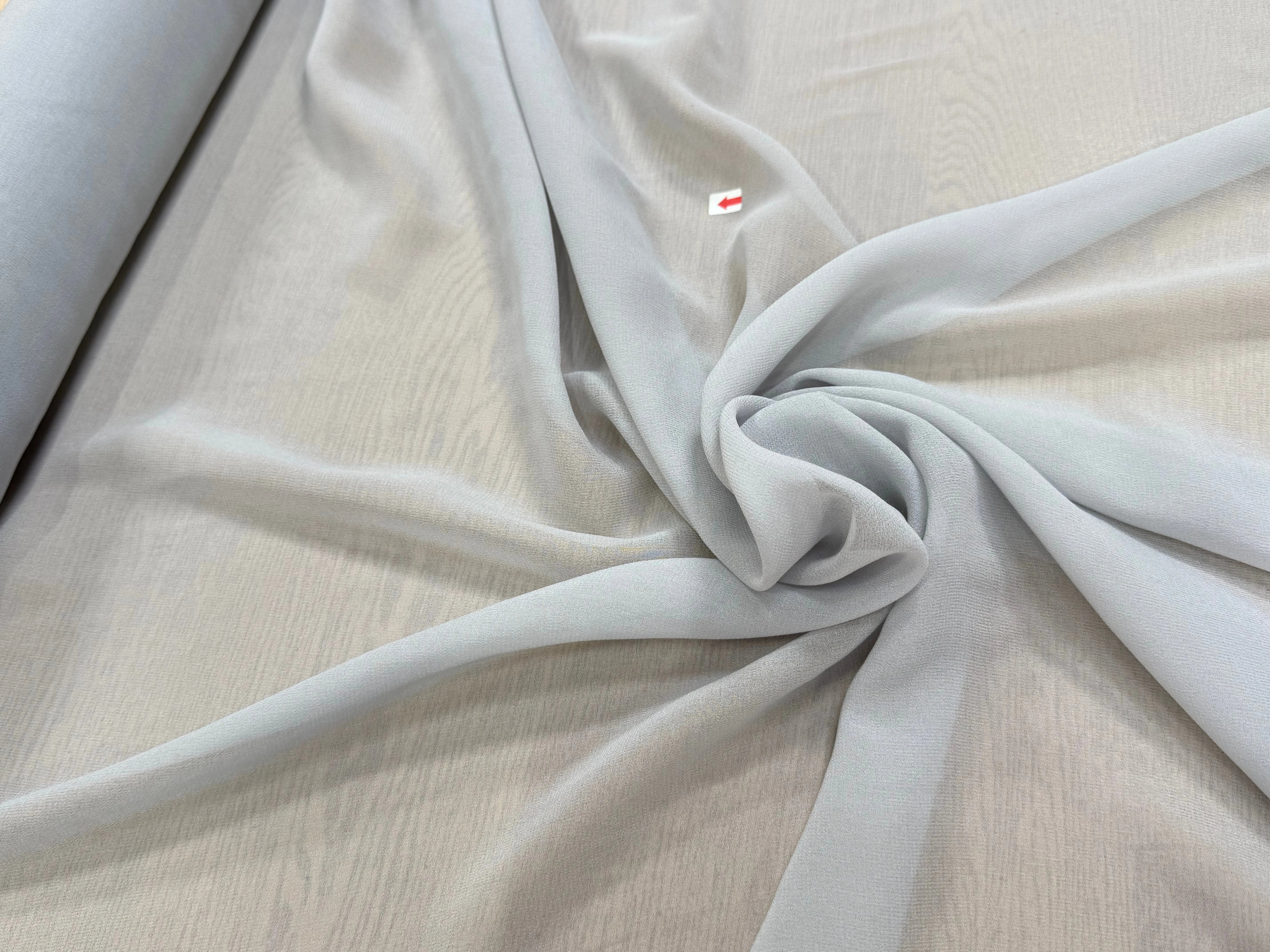 CREPE GEORGETTE DE SOIE GRIS SOURIS - My Little Coupon