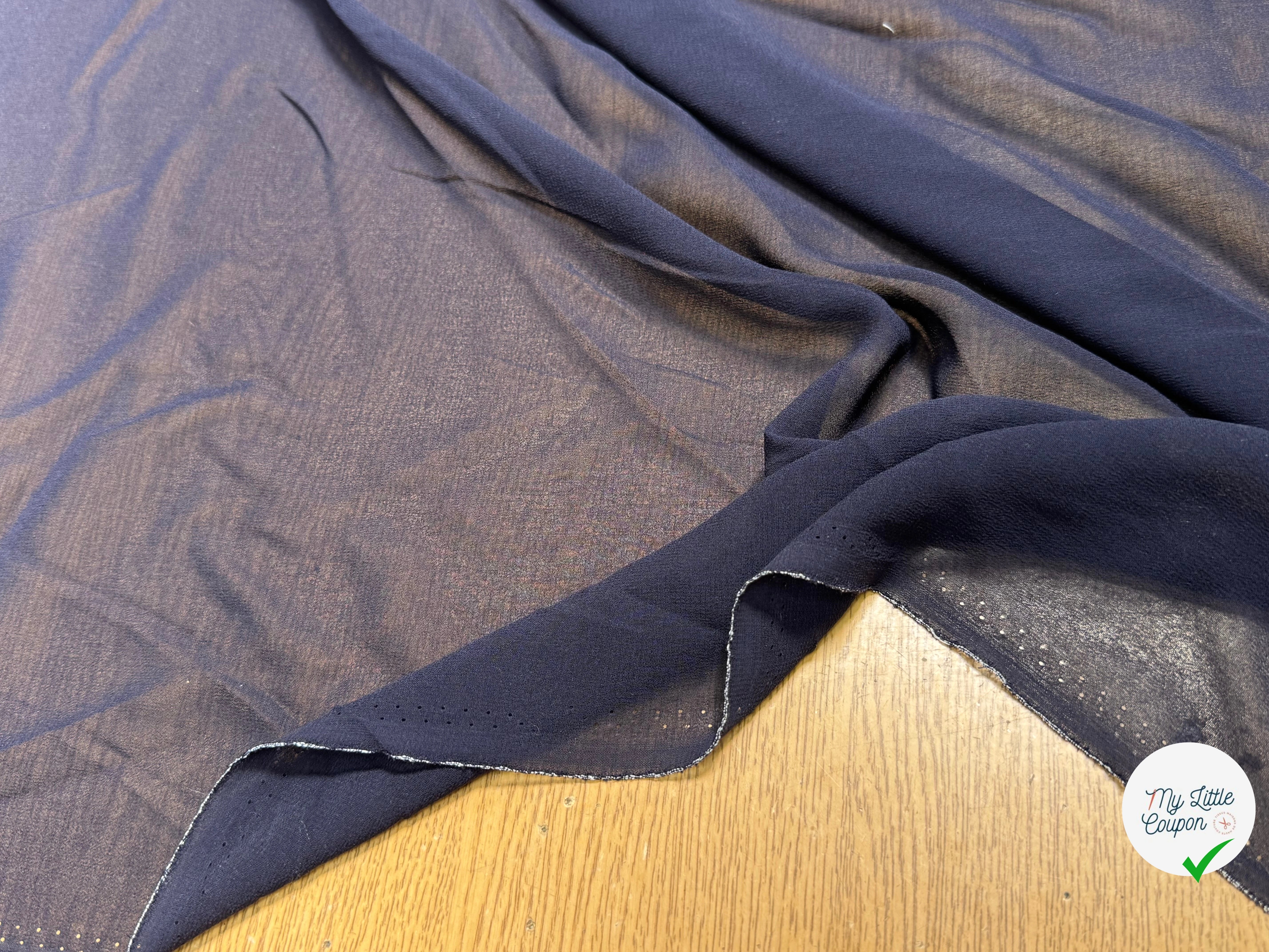 CREPE GEORGETTE DE SOIE MARINE EN 110 - My Little Coupon