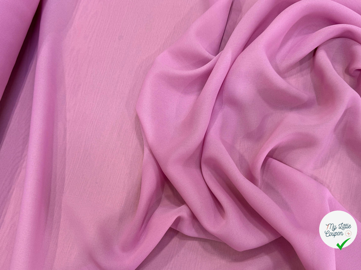 CRÊPE GEORGETTE FLUIDE ROSE BONBON PREMIUM - My Little Coupon