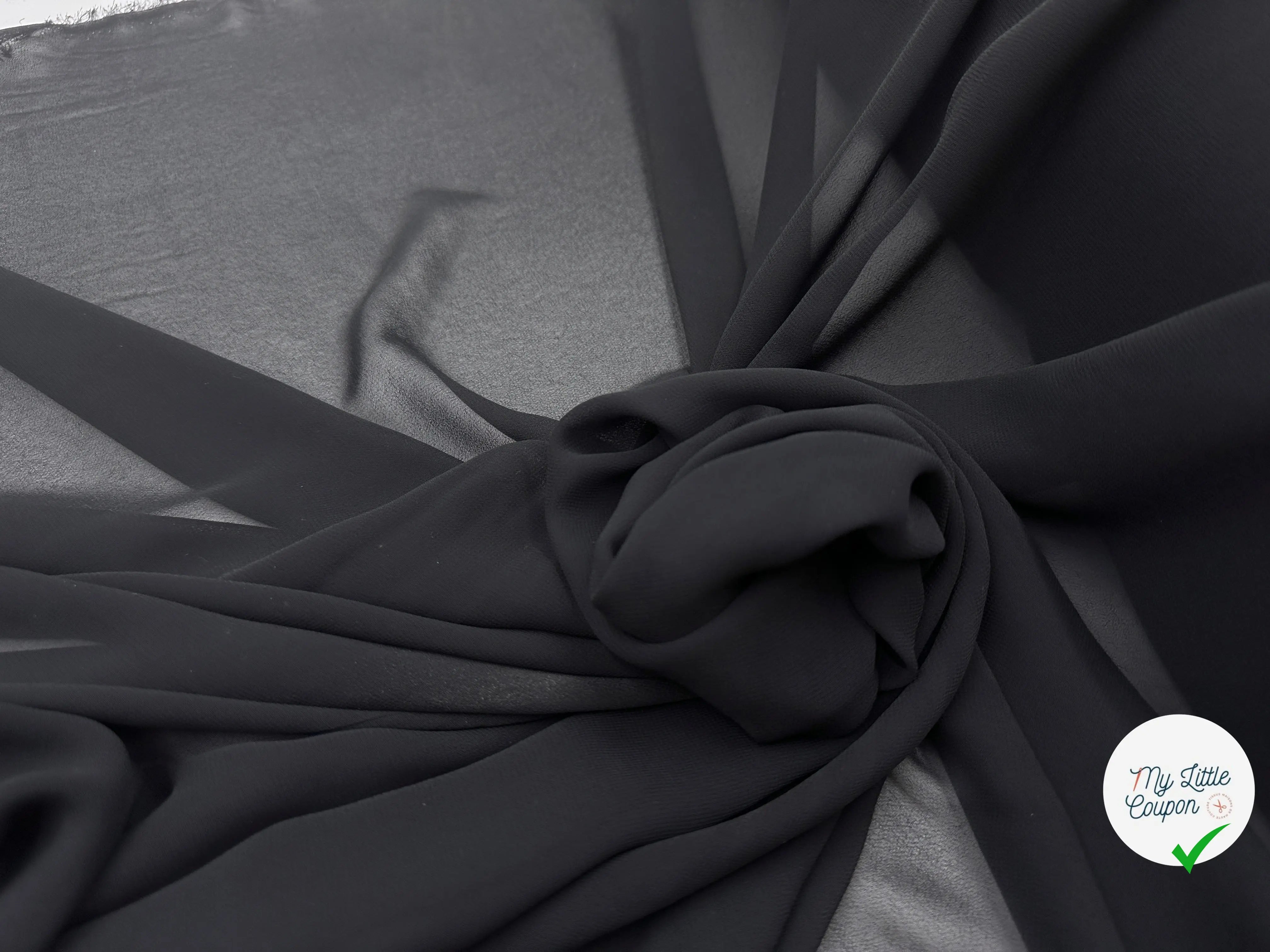 CRÊPE GEORGETTE POLYESTER NOIR - My Little Coupon