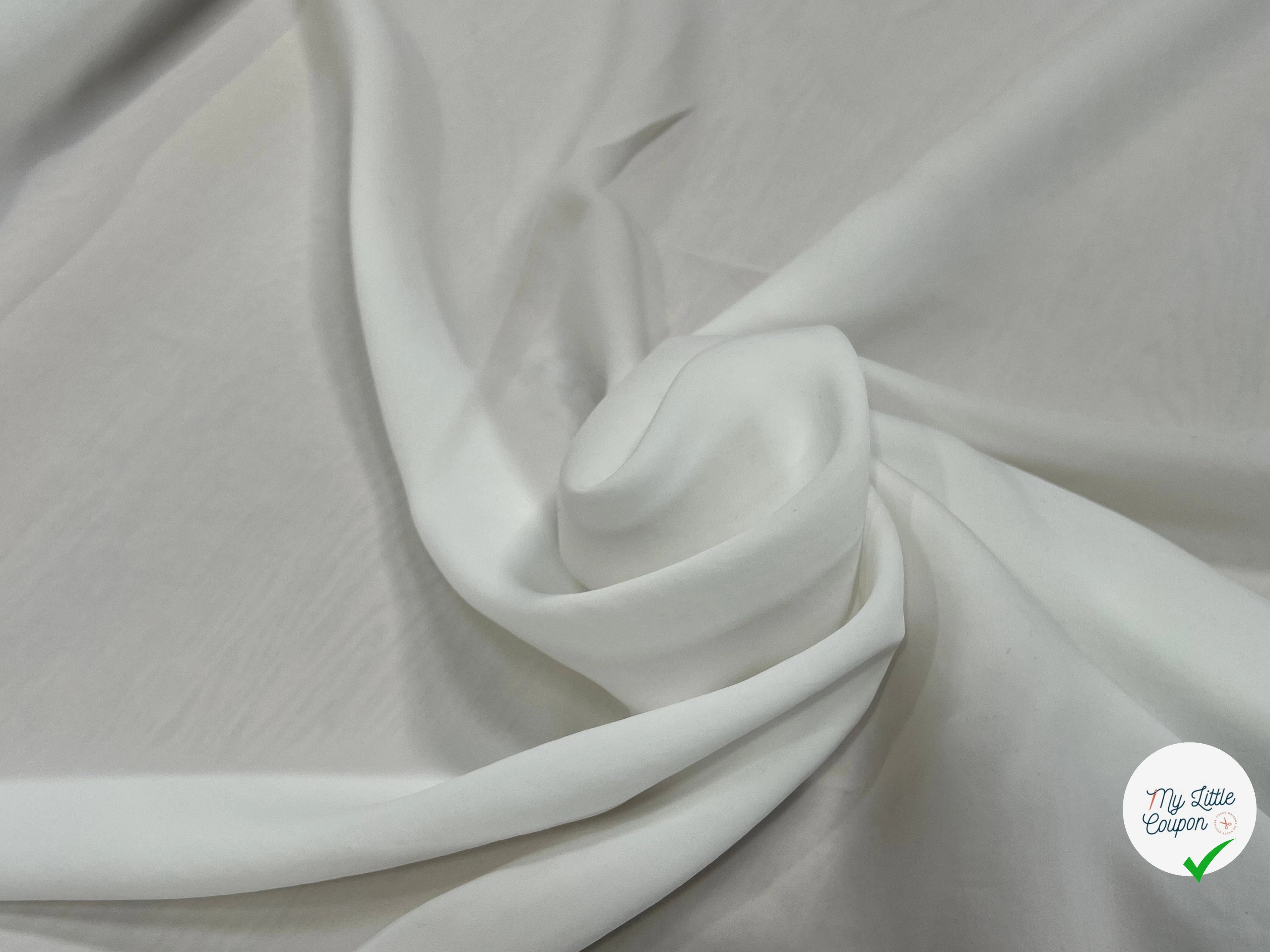 CREPE LISSE FLUIDE STRETCH BLANC - My Little Coupon