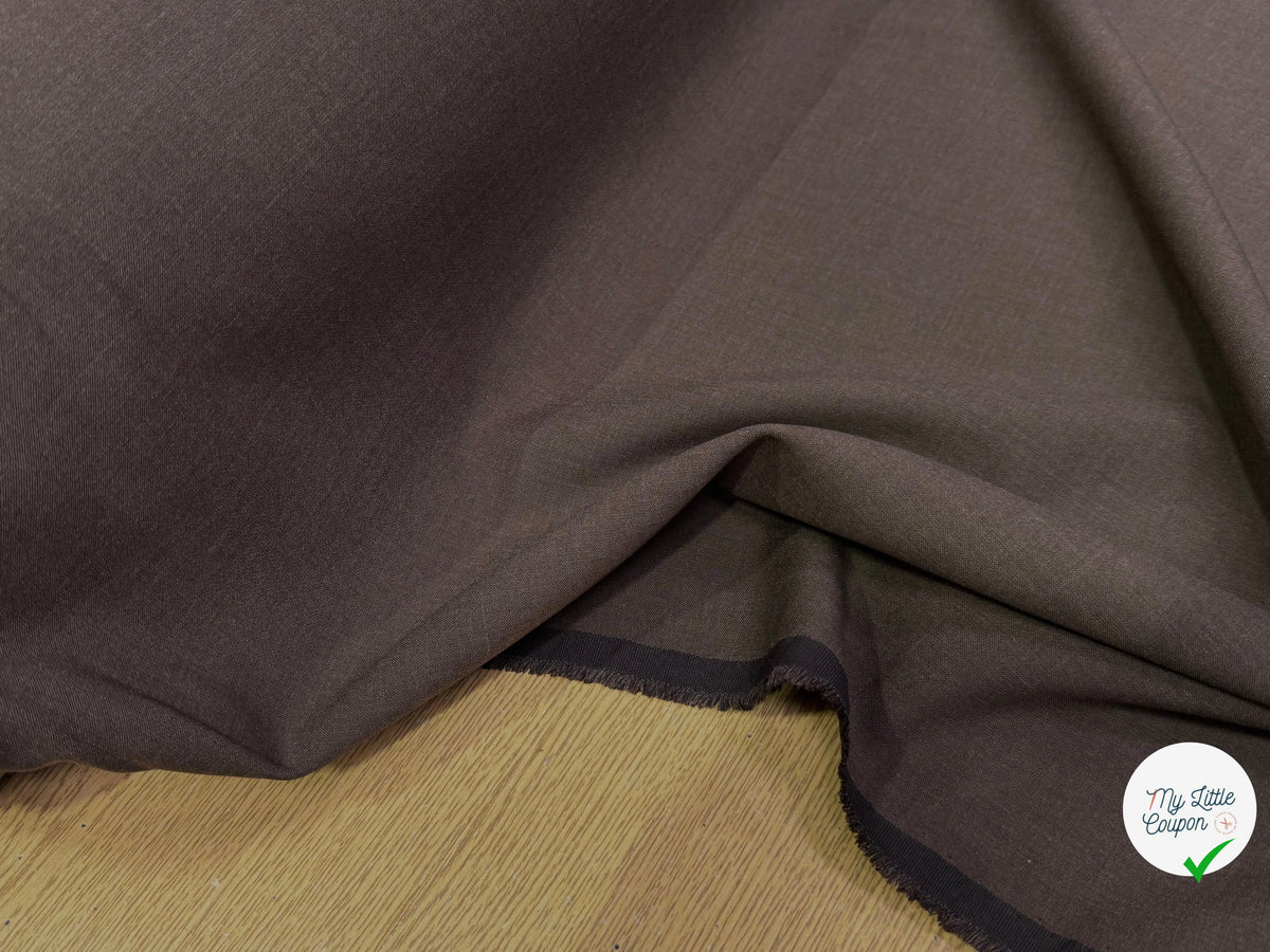 CREPE LOURD 27% VISCOSE STRETCH BRUN TERREUX TENUE NATURELLE - My Little Coupon