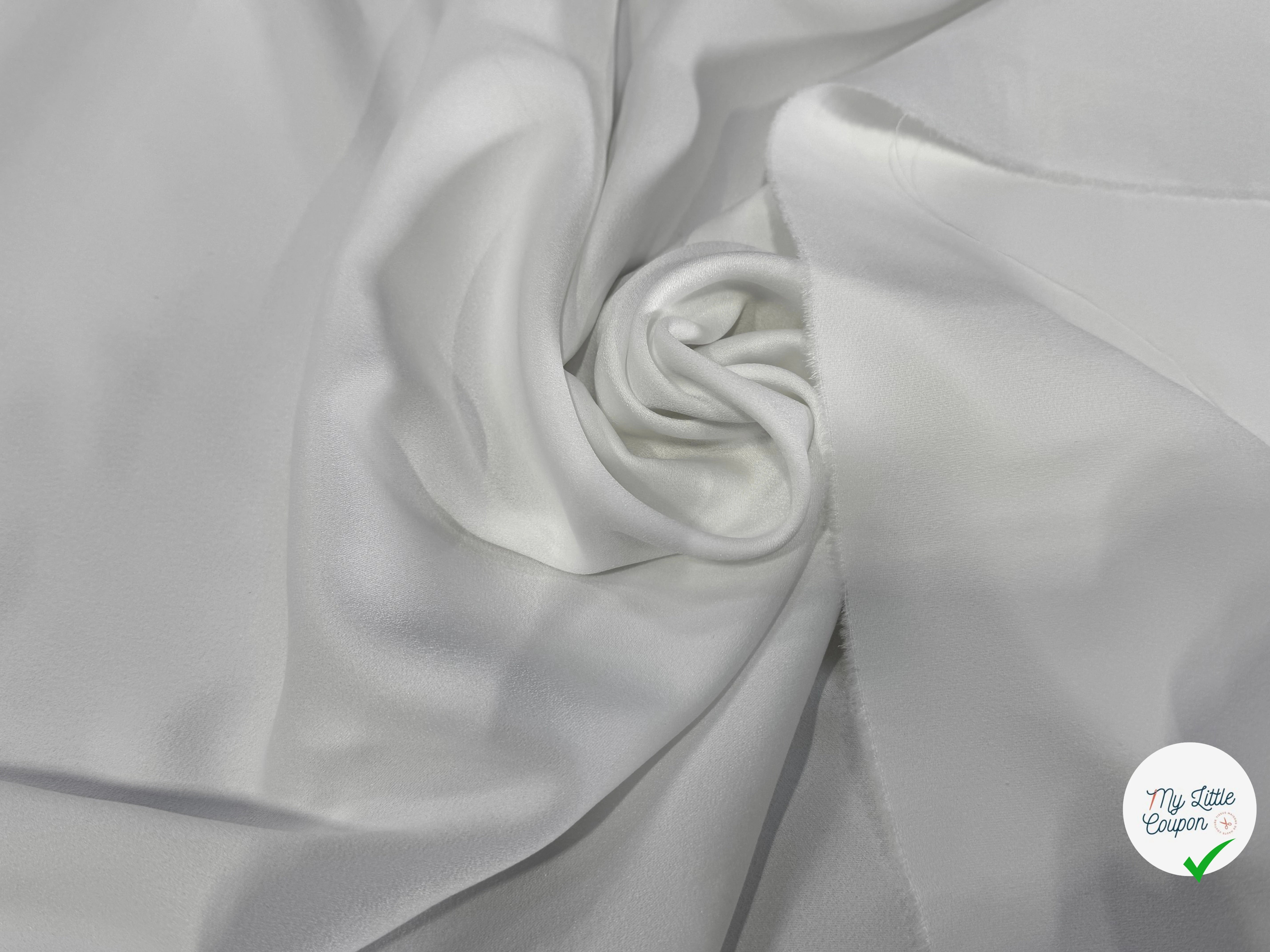 CREPE LOURD ACETATE VISCOSE ENVERS SATIN BLANC - My Little Coupon