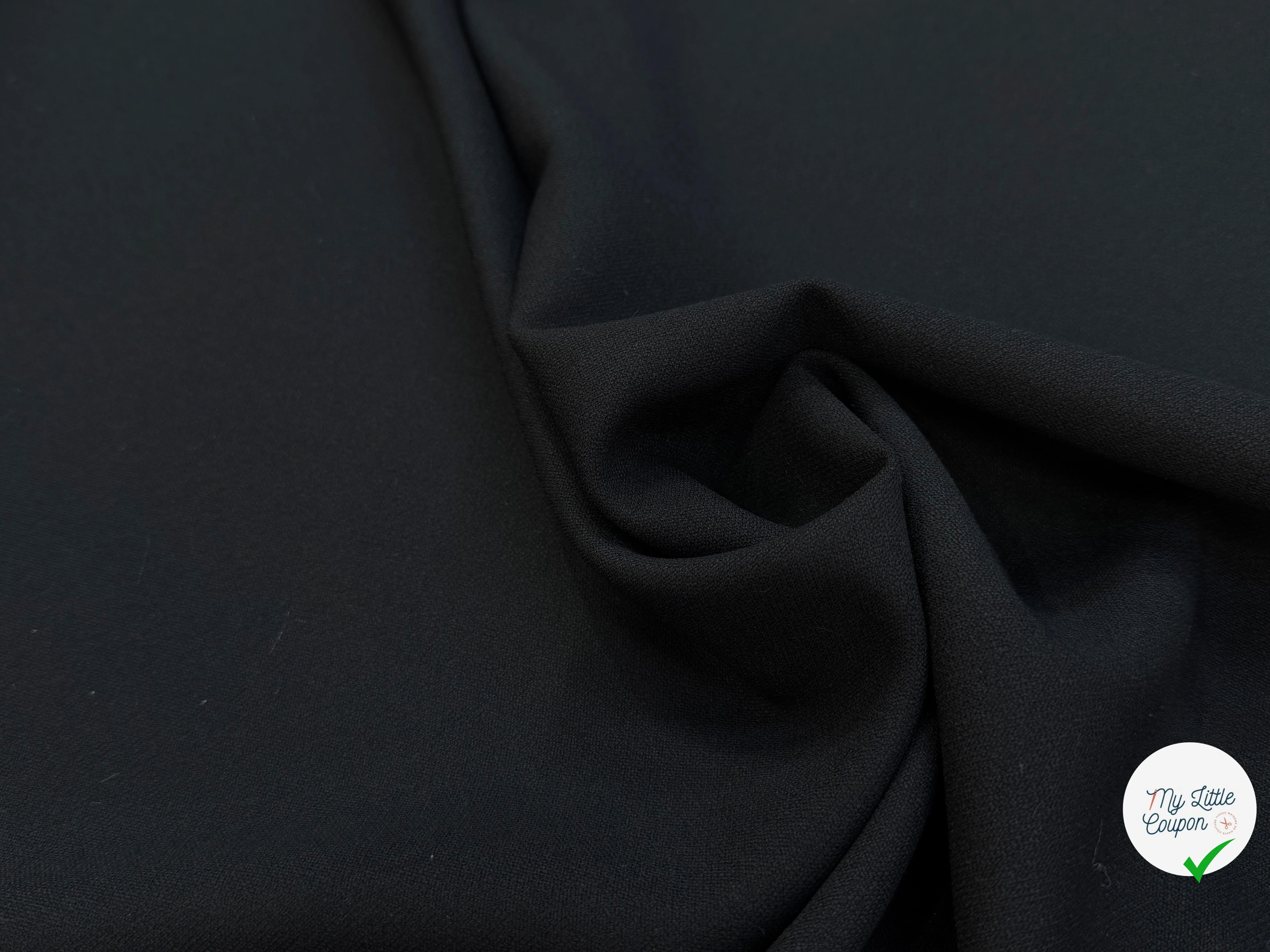 CREPE LOURD ACETATE VISCOSE STRETCH NOIR BEAU TOMBÉ 50% VISCOSE - My Little Coupon