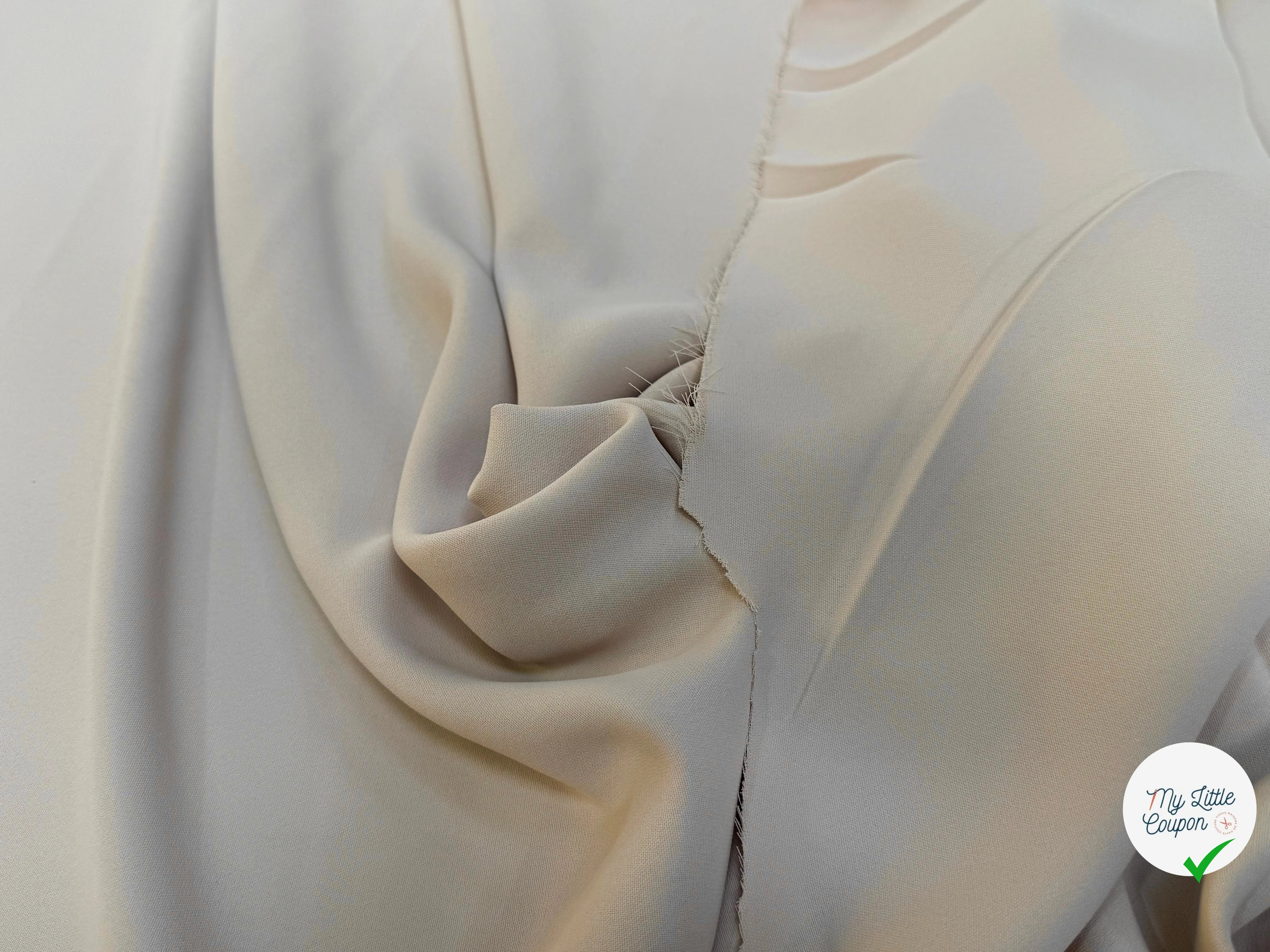 CREPE LOURD BEAU TOMBÉ BEIGE - My Little Coupon