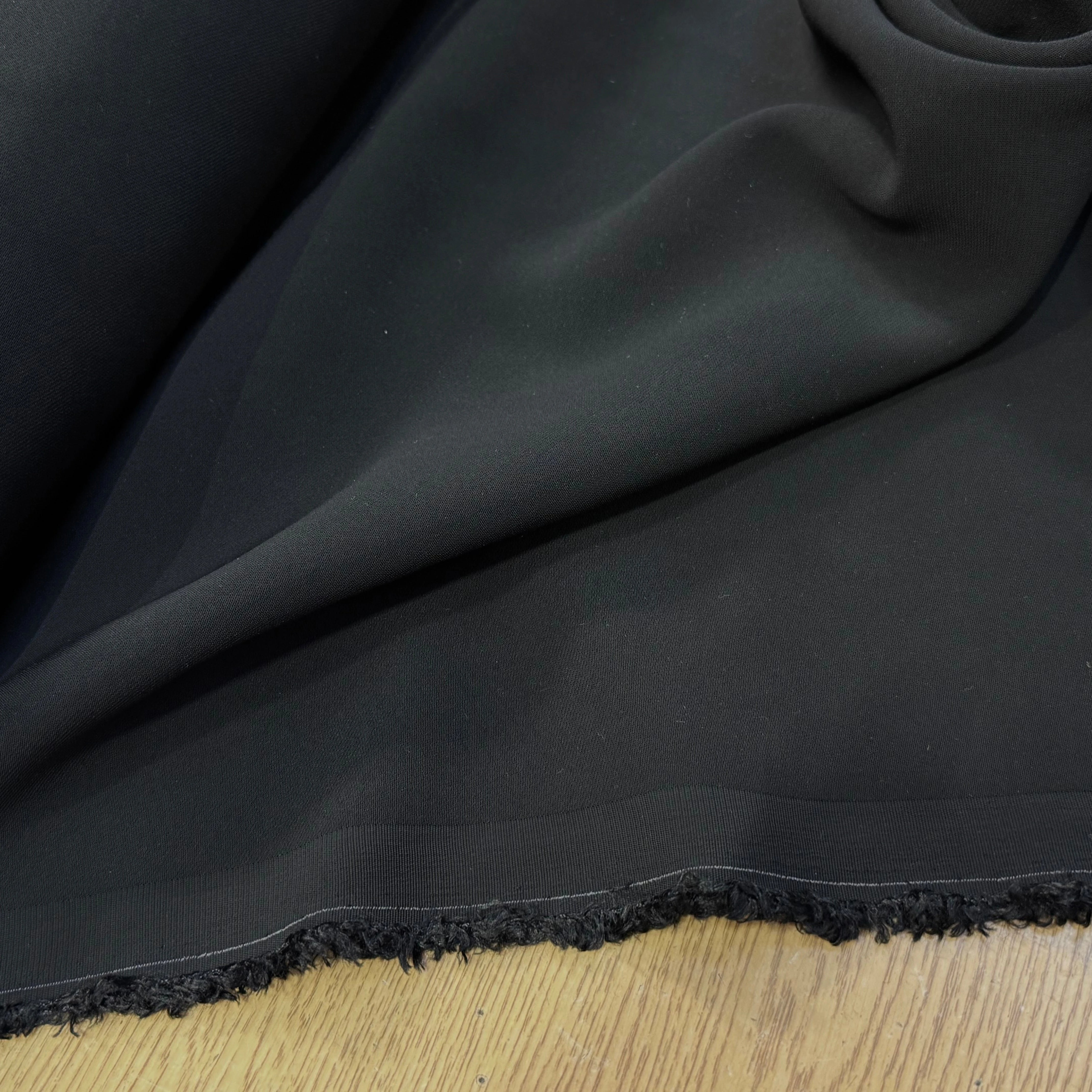 CREPE LOURD CONTRECOLLÉ COTON LÉGÈREMENT STRETCH NOIR - My Little Coupon