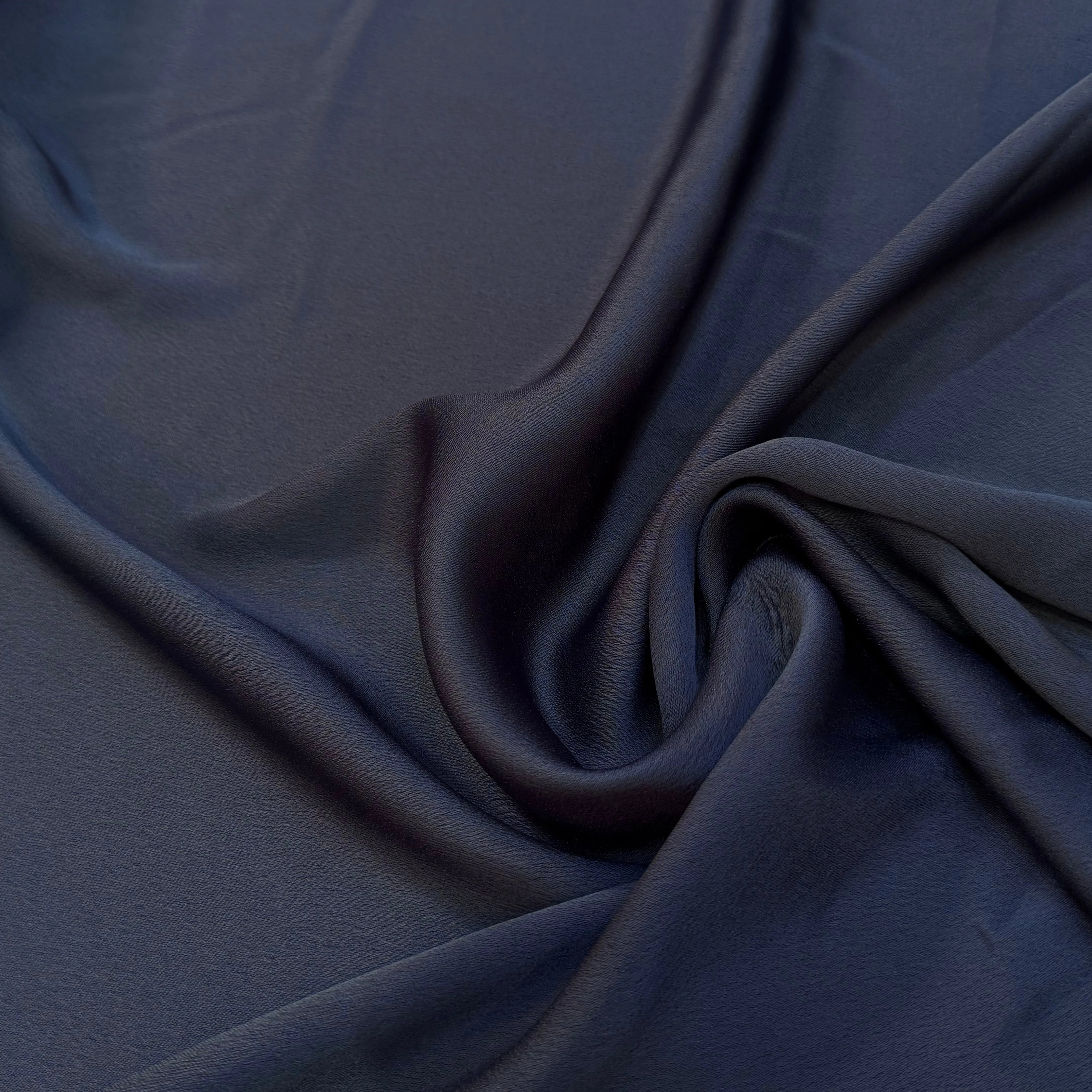CREPE LOURD ENVERS SATIN MARINE QUALITÉ COUTURE - My Little Coupon
