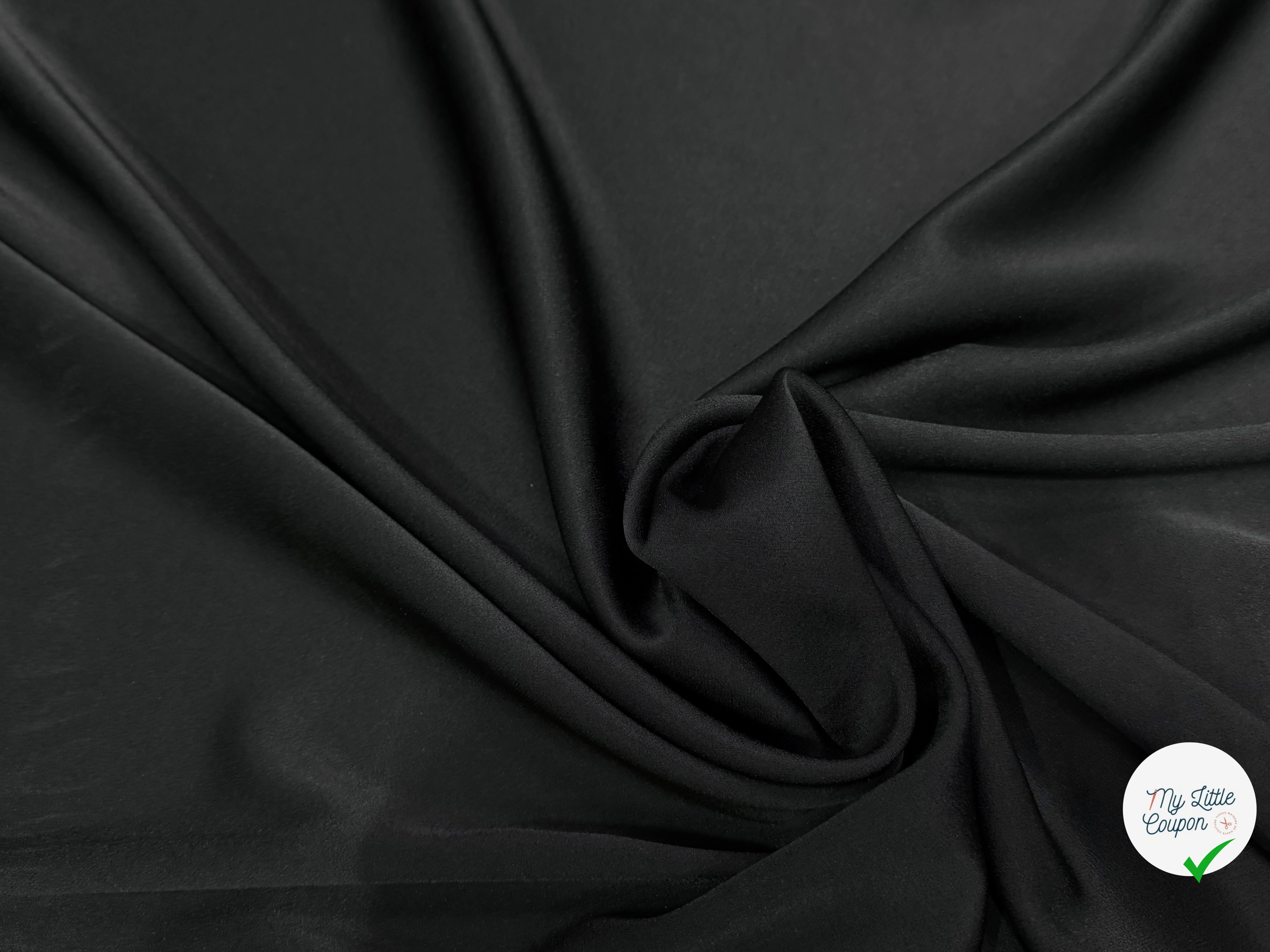 CREPE LOURD ENVERS SATIN SUBLIME TOMBÉ NOIR - My Little Coupon