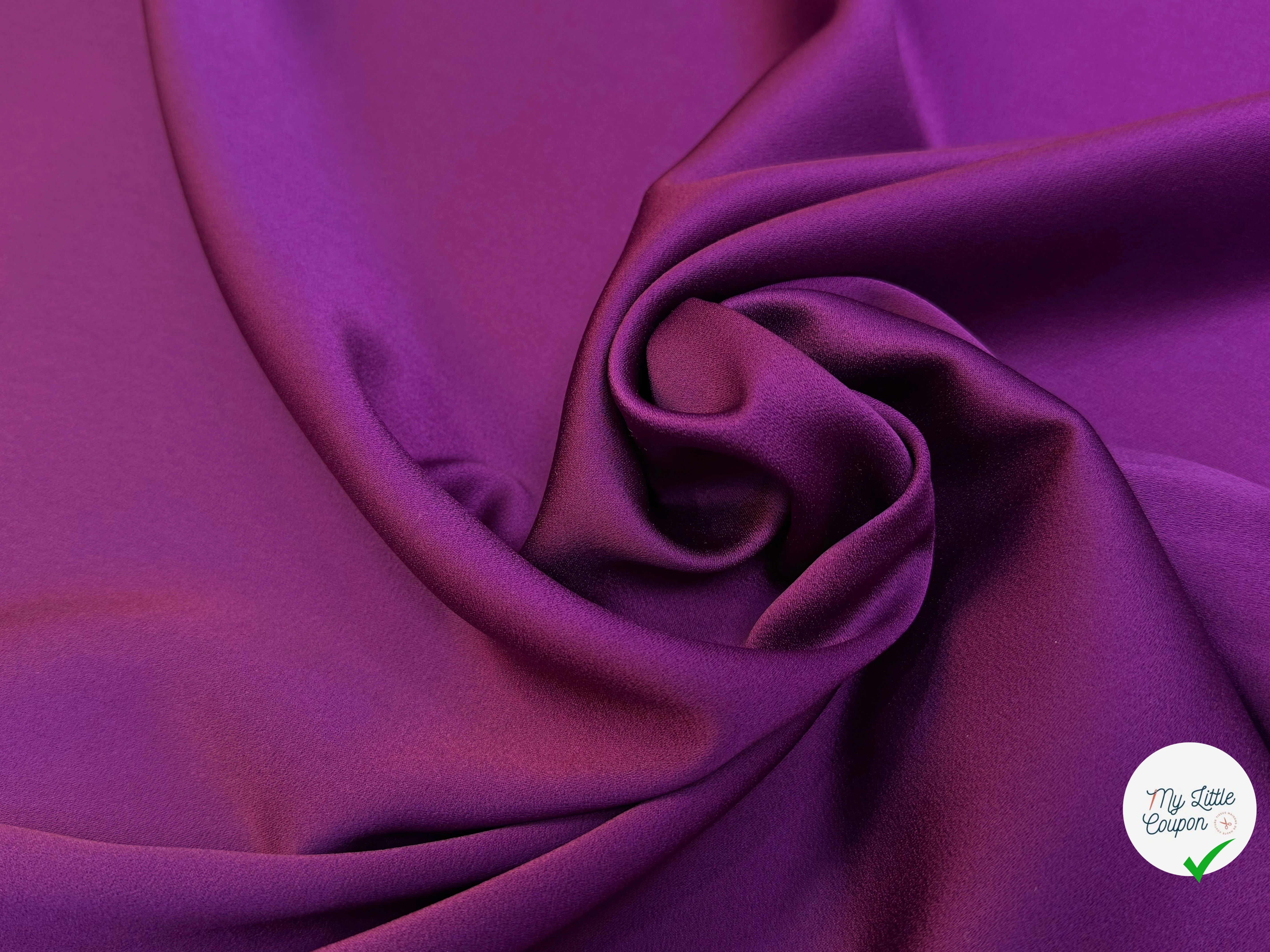 CREPE LOURD ENVERS SATIN ULTRA BEAU VIOLET QUALITÉ COUTURE - My Little Coupon