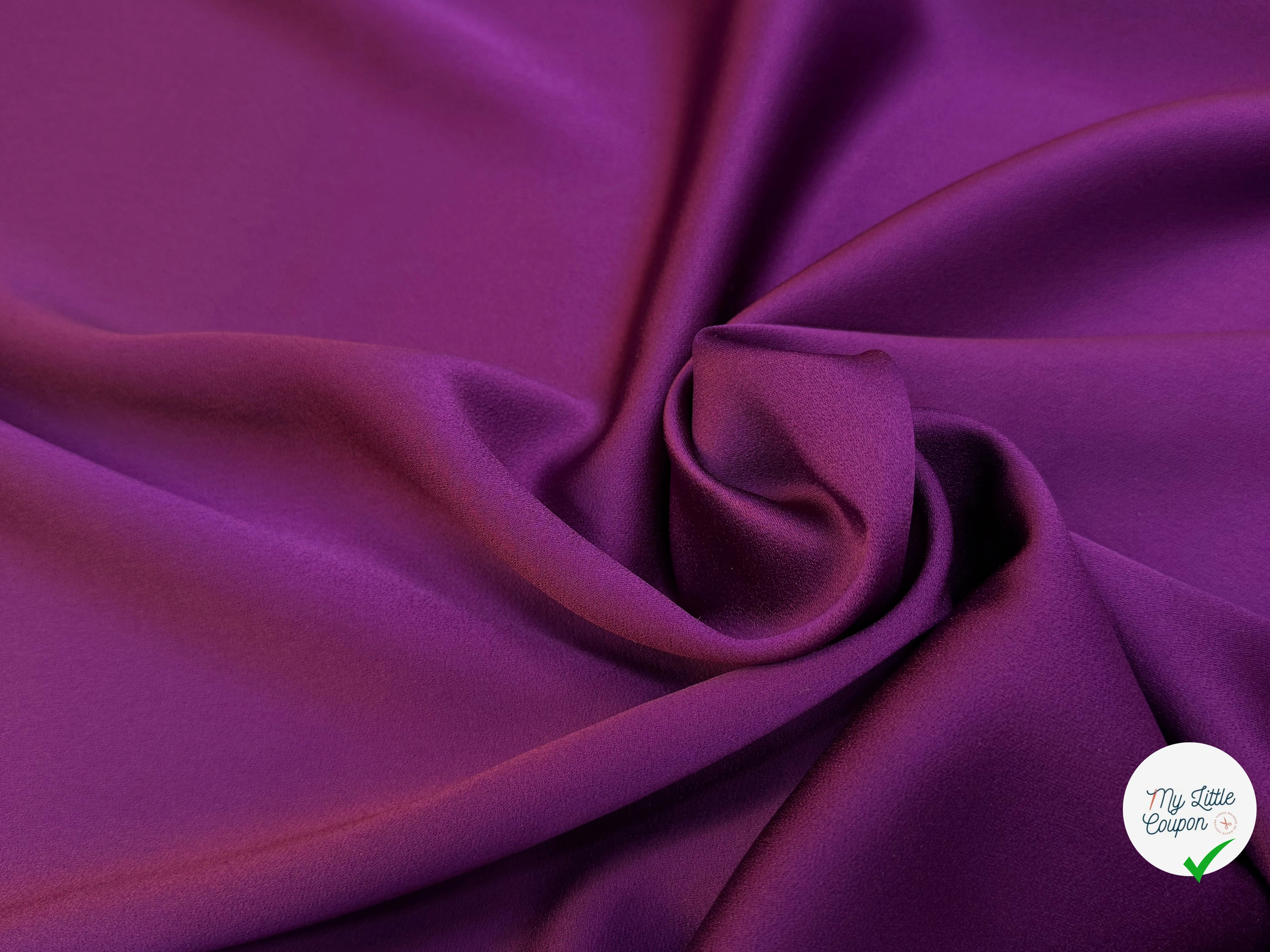 CREPE LOURD ENVERS SATIN ULTRA BEAU VIOLET QUALITÉ COUTURE - My Little Coupon