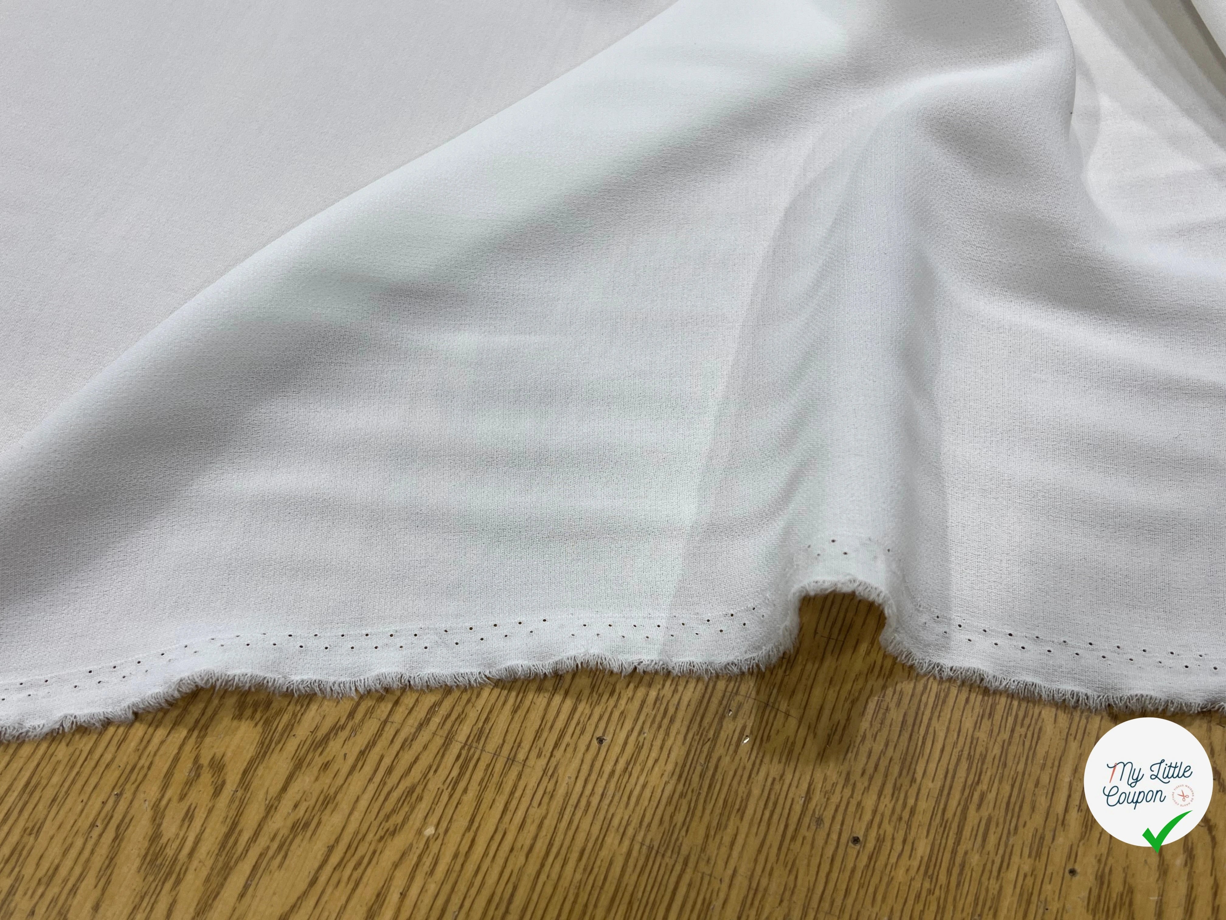 CREPE LOURD FLUIDE STRETCH BLANC LÉGÈREMENT CASSÉ 140CM - My Little Coupon