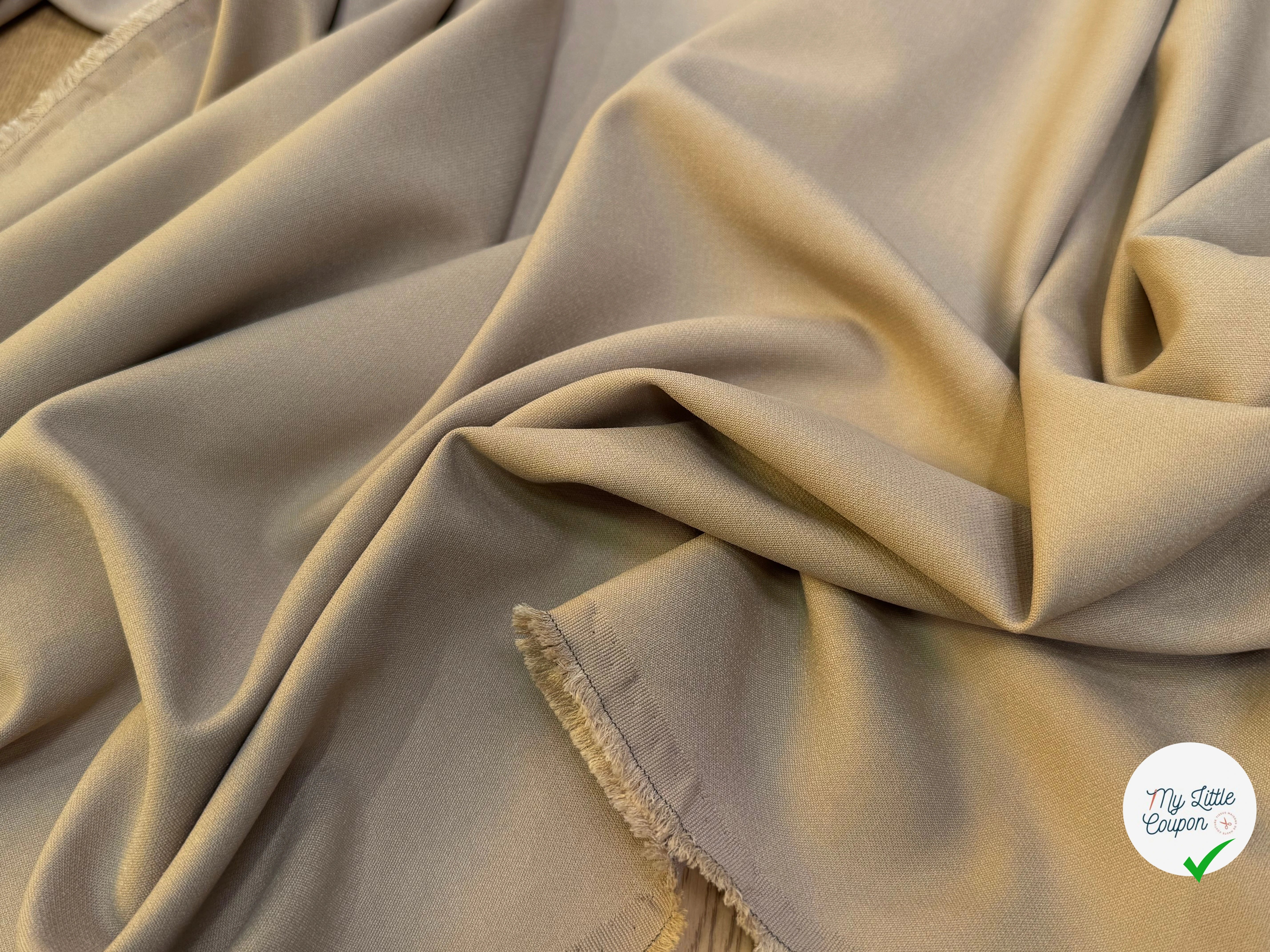 CREPE LOURD JAPAN 62% ACETATE STRETCH TAUPE - My Little Coupon