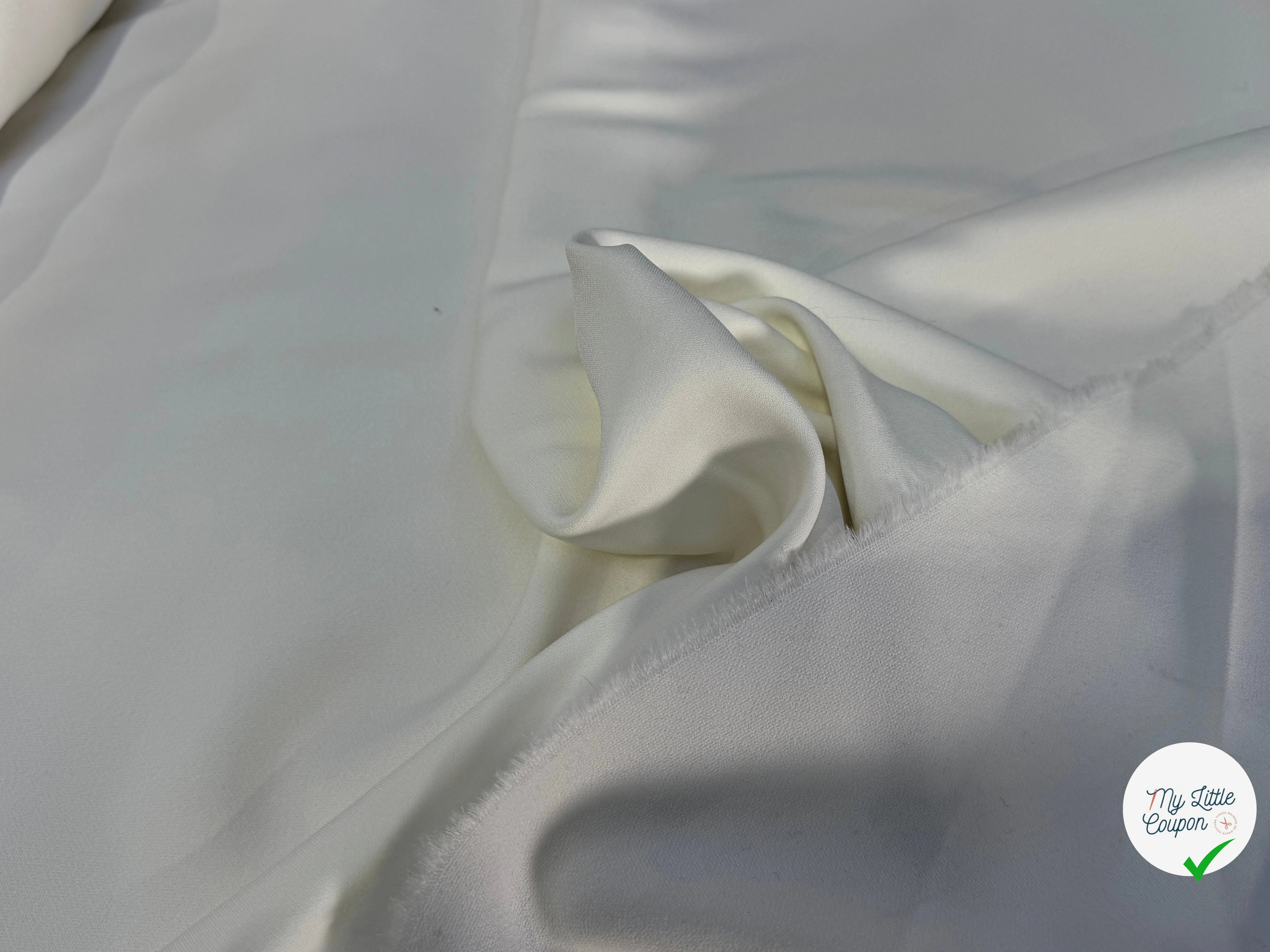 CREPE LOURD JAPONAIS BLANC CASSÉ STRETCH - My Little Coupon