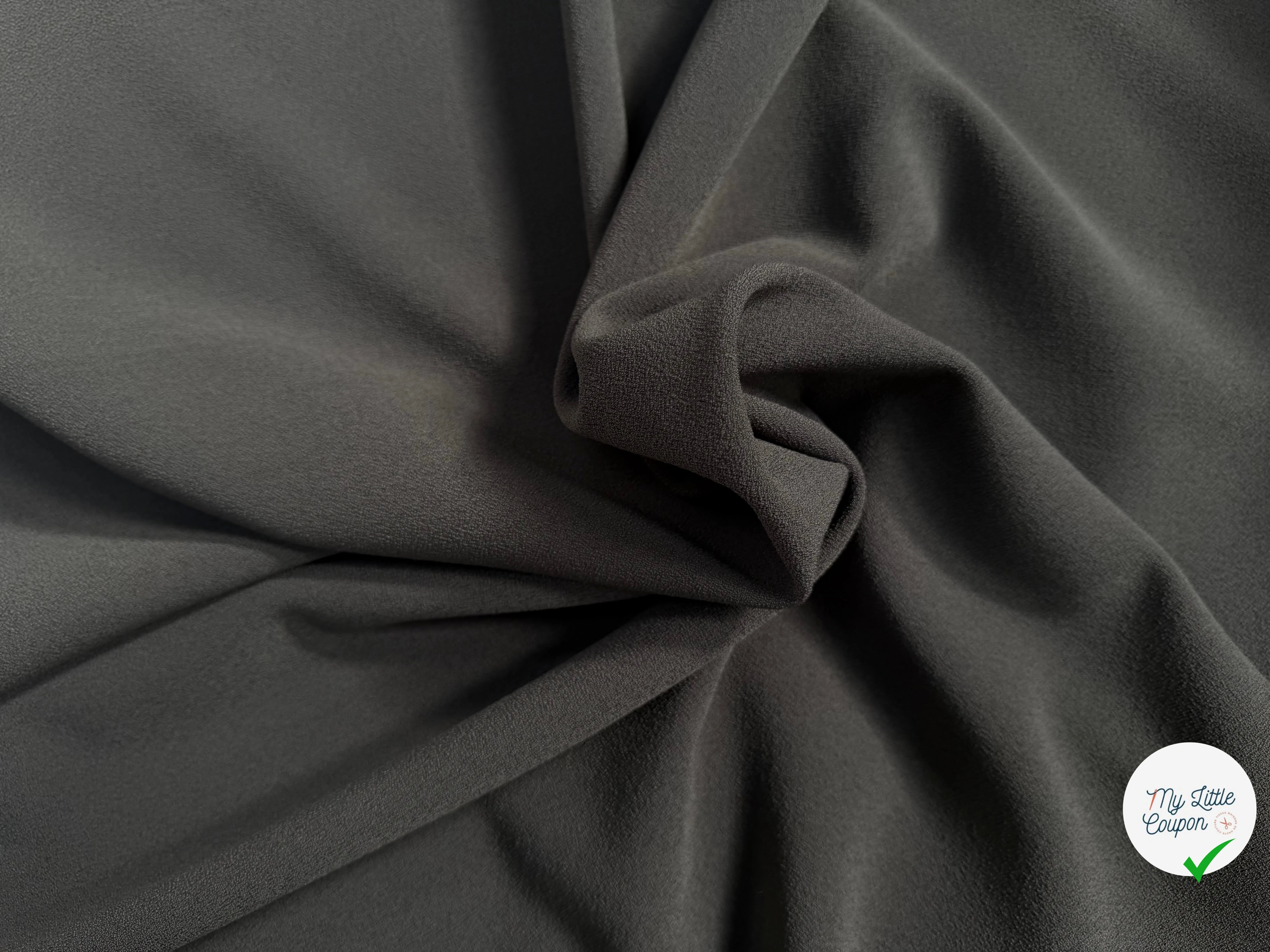 CREPE LOURD MOUSSE POLYVISOSE STRETCH KAKI GRIS SUBLIME - My Little Coupon