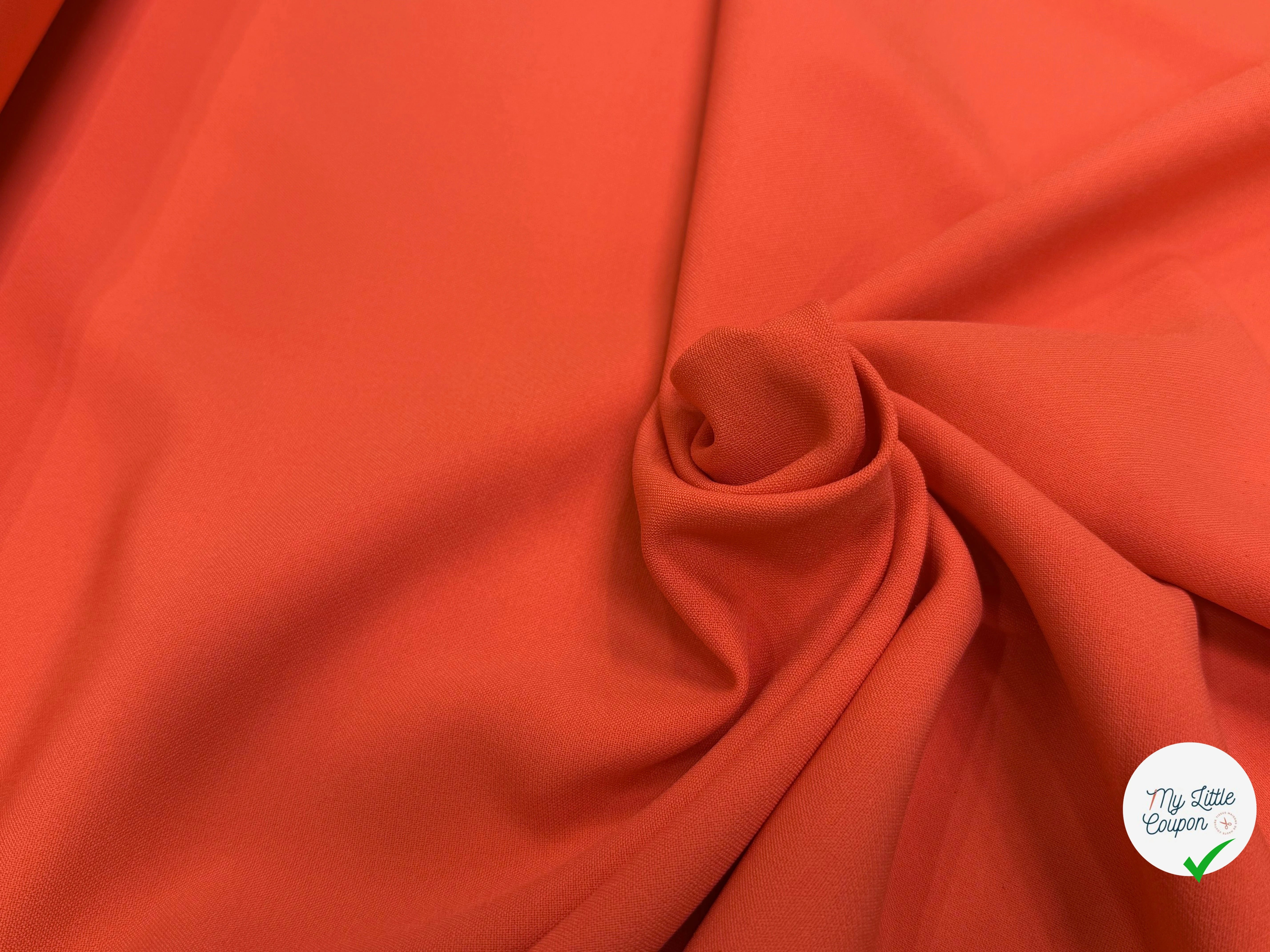 CREPE LOURD POLYVISCOSE ORANGE TRÈS BELLE TENUE - My Little Coupon