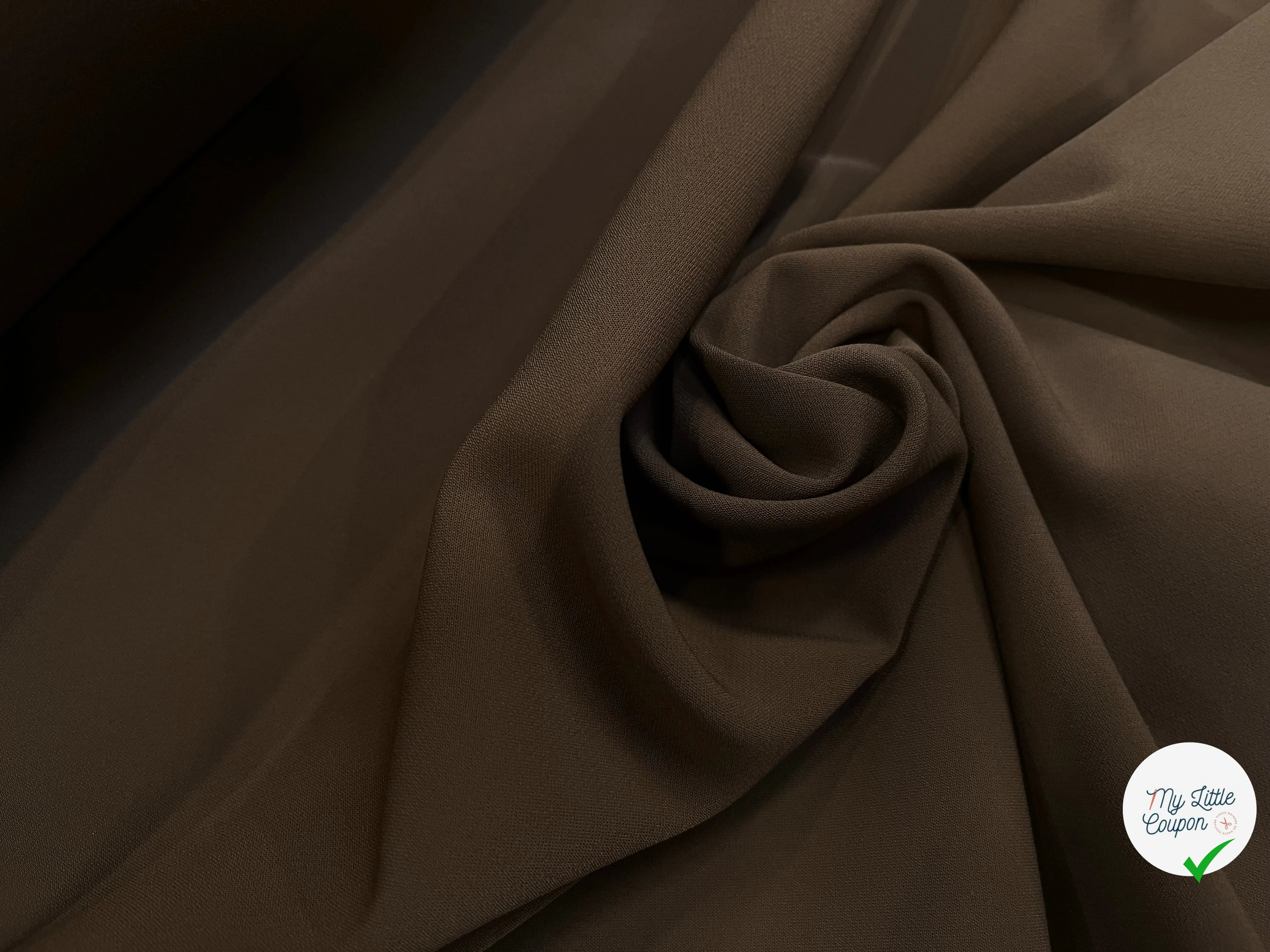 CREPE LOURD STRETCH MARRON FONCÉ 145CM - My Little Coupon