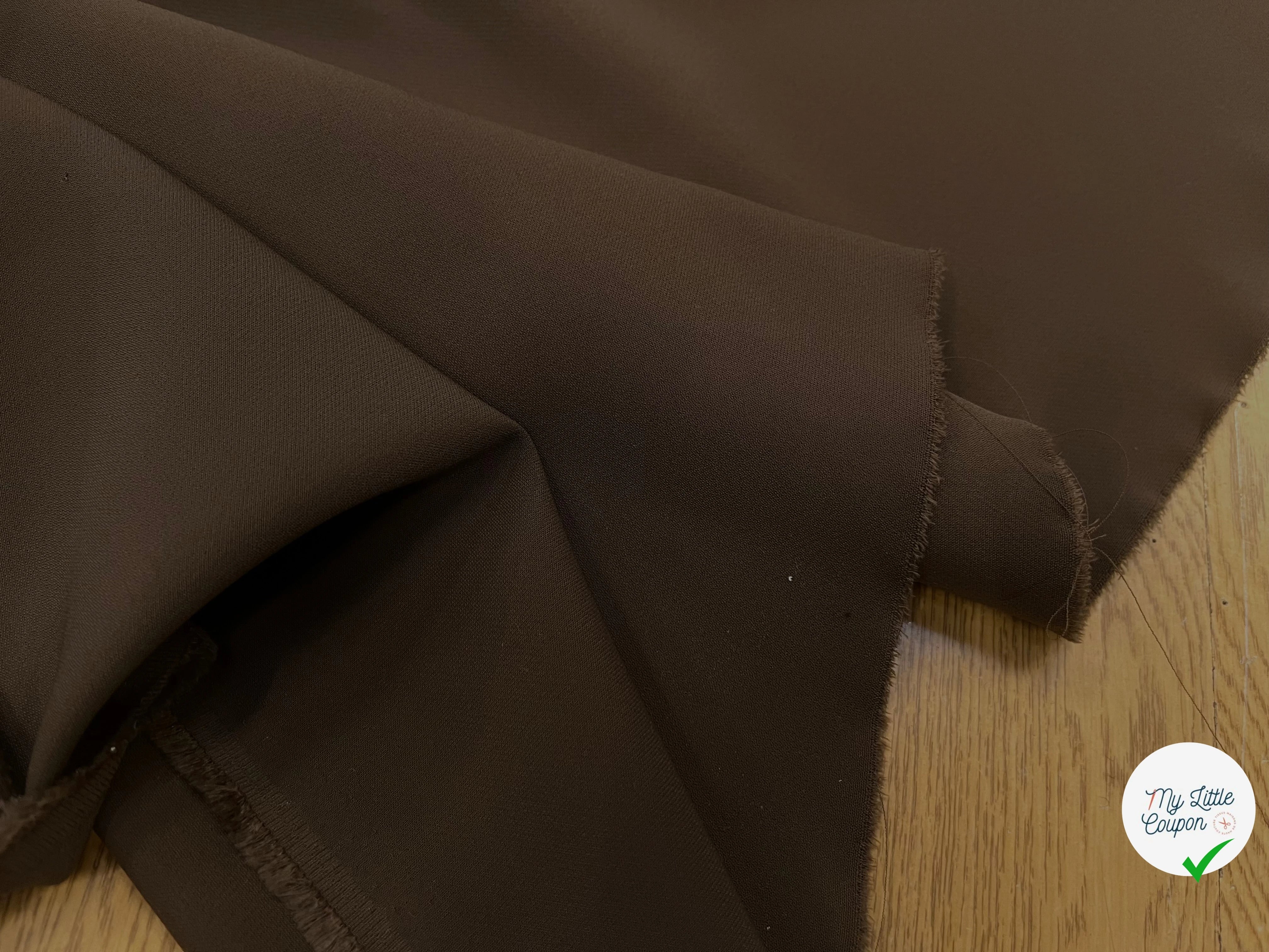 CREPE LOURD STRETCH MARRON FONCÉ 145CM - My Little Coupon