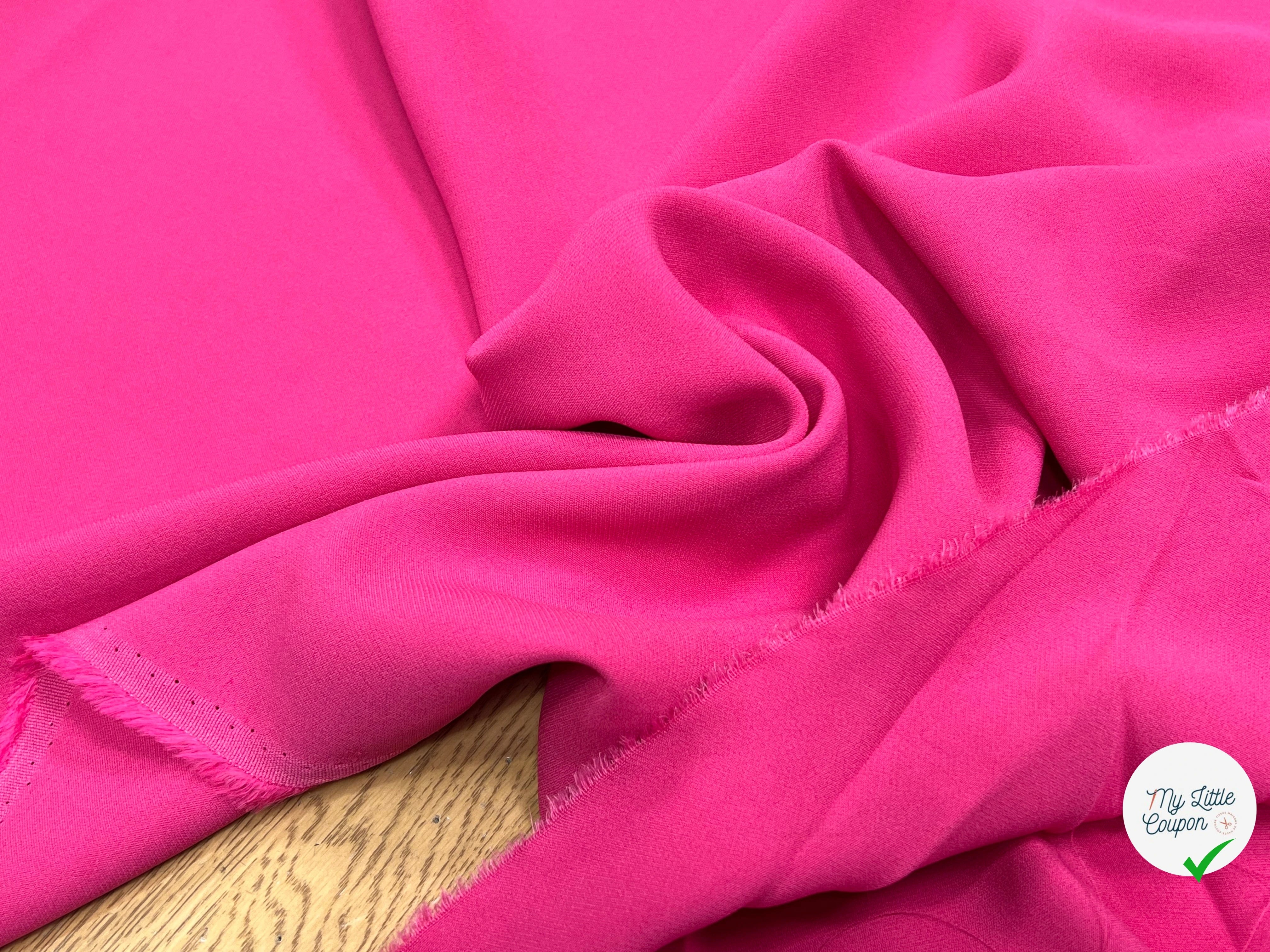 CREPE LOURD STRETCH ROSE FUSCHIA 30% VISCOSE - My Little Coupon