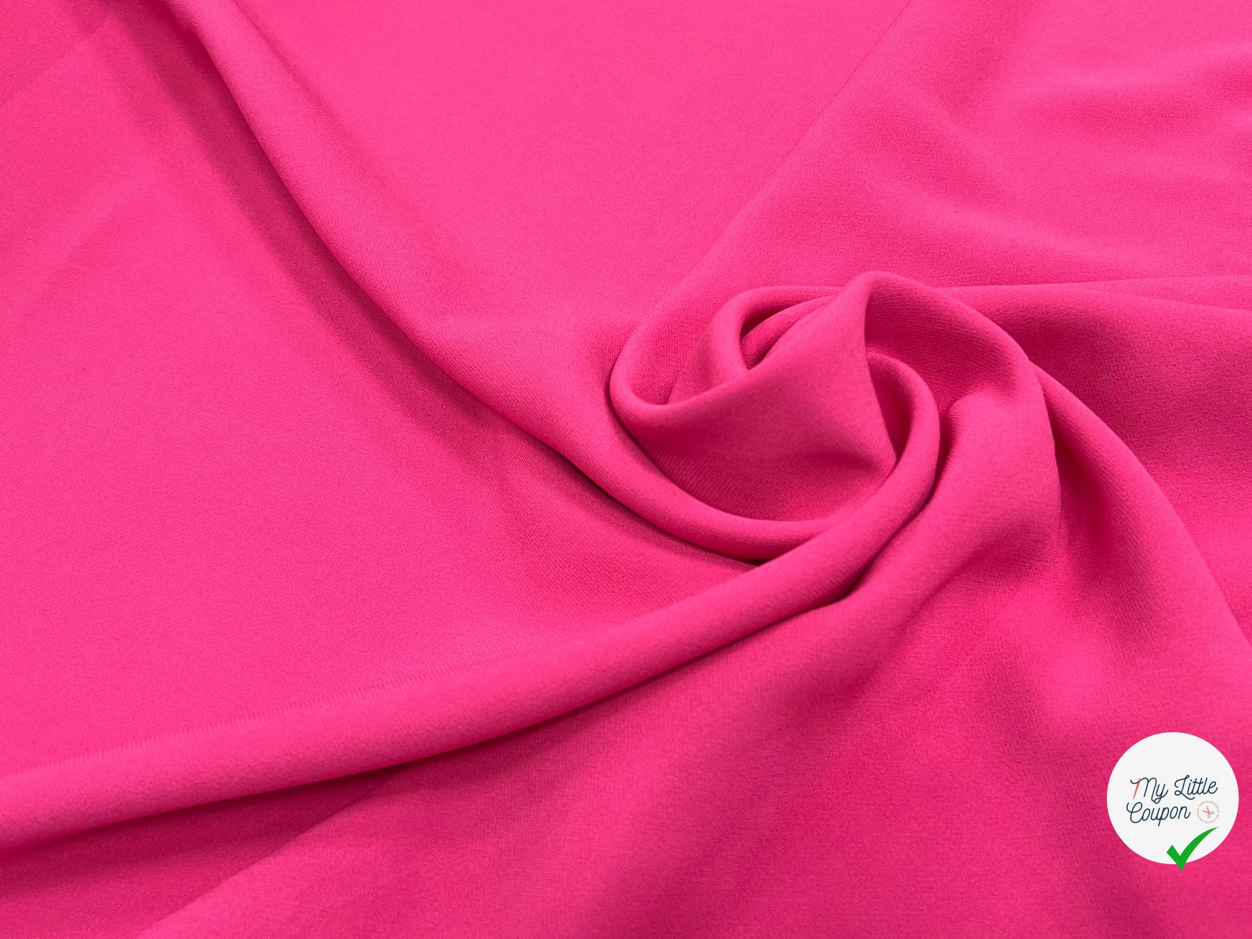 CREPE LOURD STRETCH ROSE FUSCHIA 30% VISCOSE - My Little Coupon