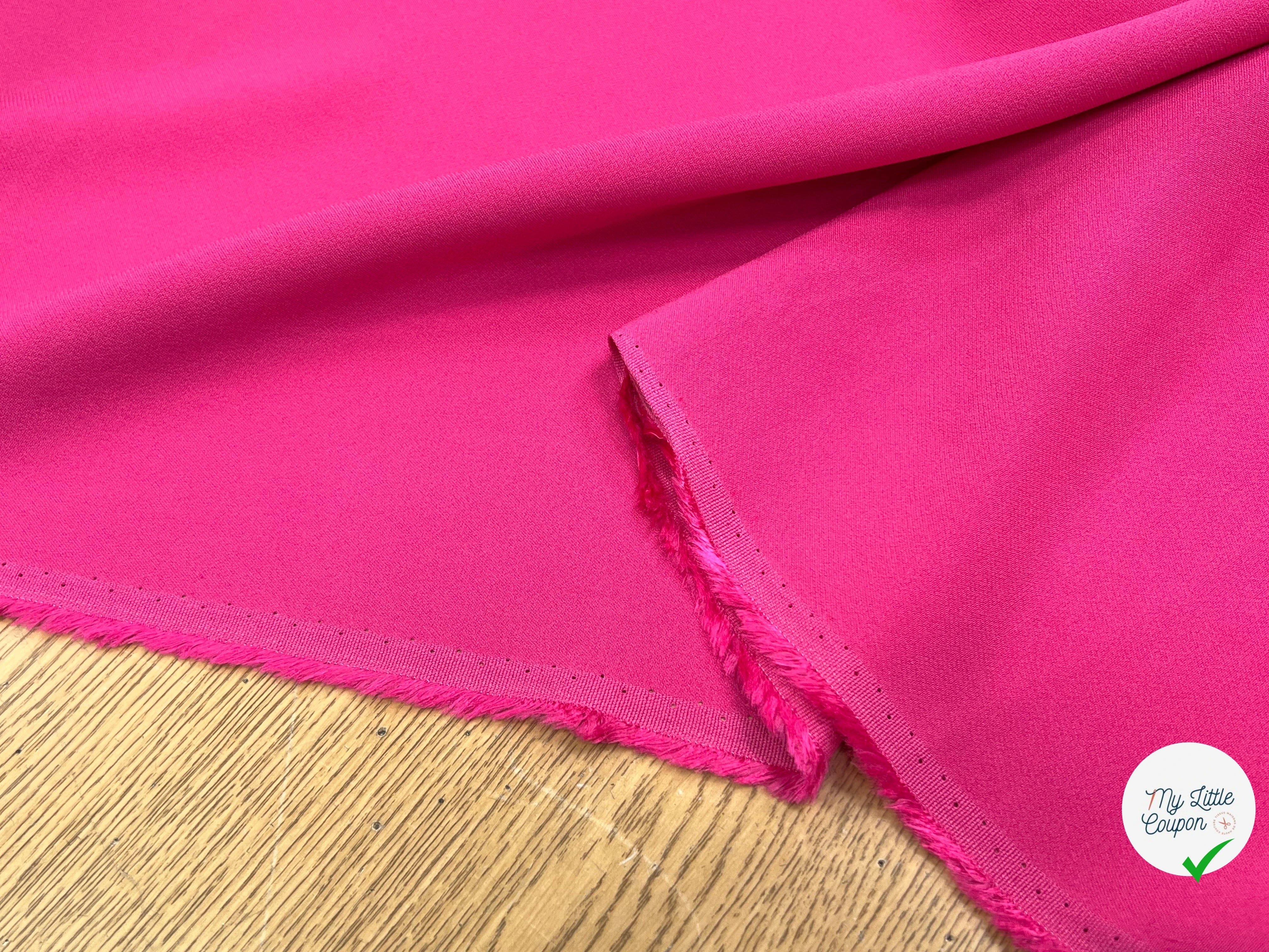 CREPE LOURD STRETCH ROSE FUSCHIA 30% VISCOSE - My Little Coupon