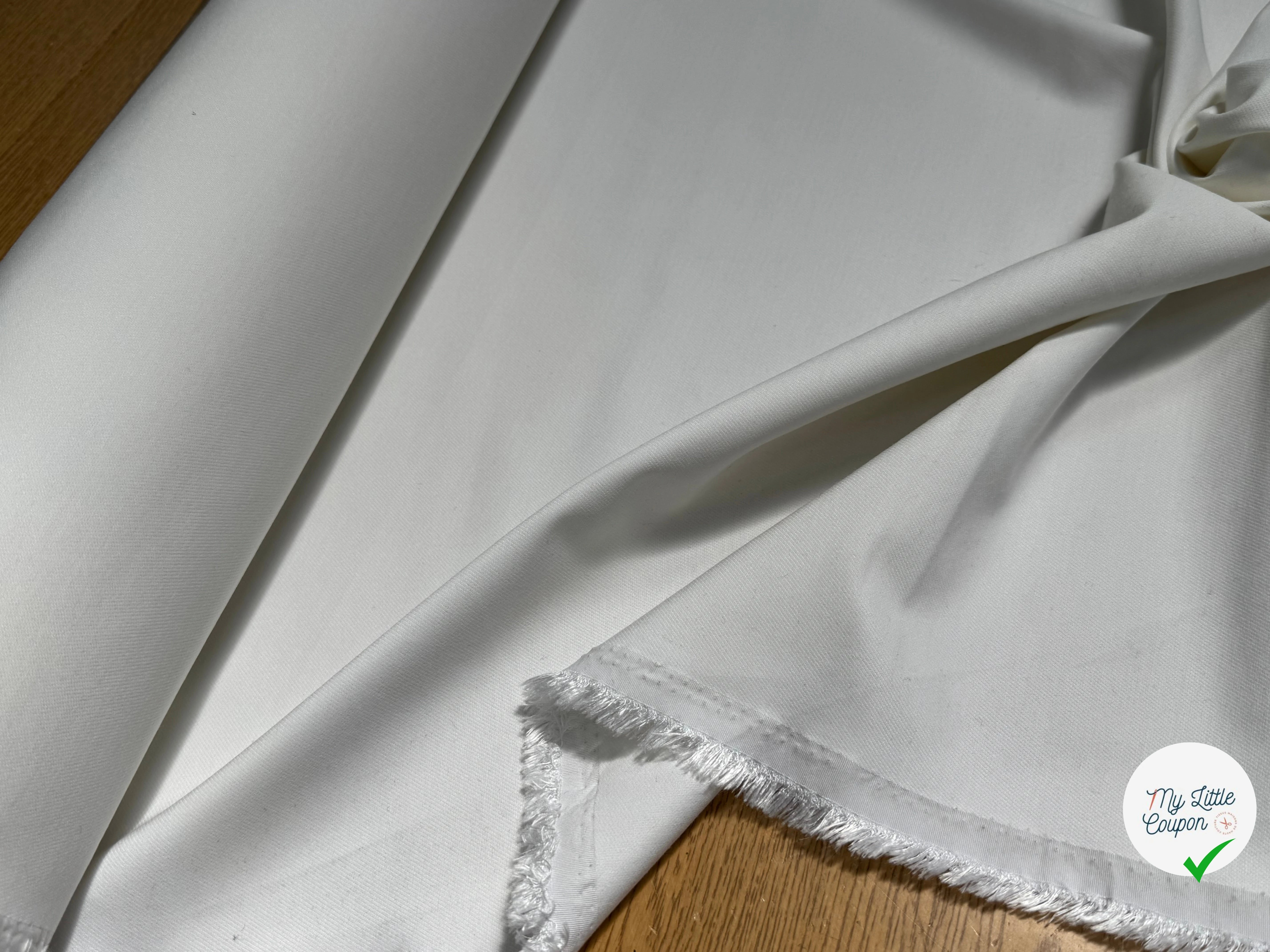 CREPE LOURD ULTRA STRETCH BEAU TOUCHER BLANC 18% VISCOSE - My Little Coupon