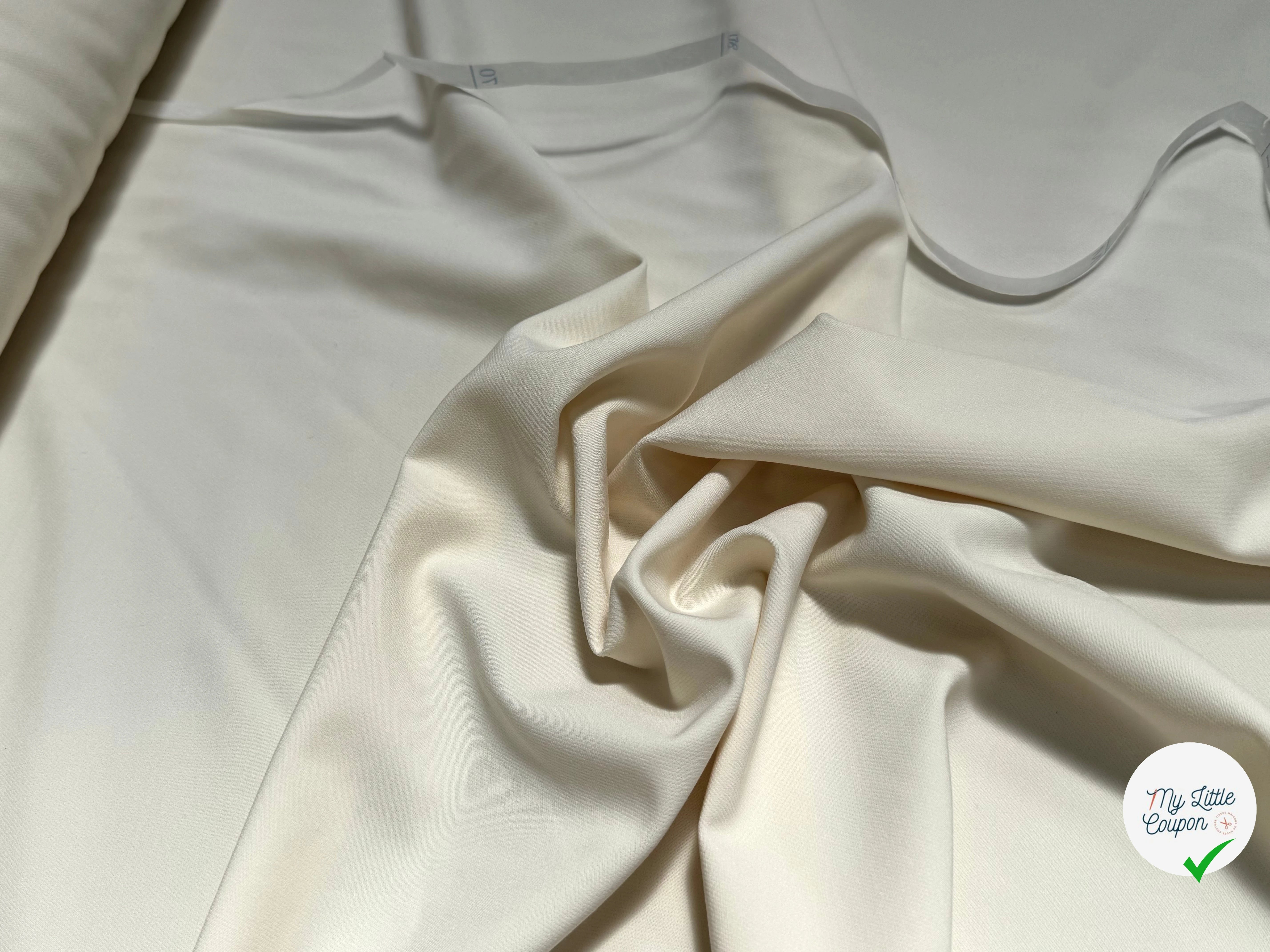 CREPE LOURD ULTRA STRETCH BEAU TOUCHER ÉCRU 18% VISCOSE - My Little Coupon