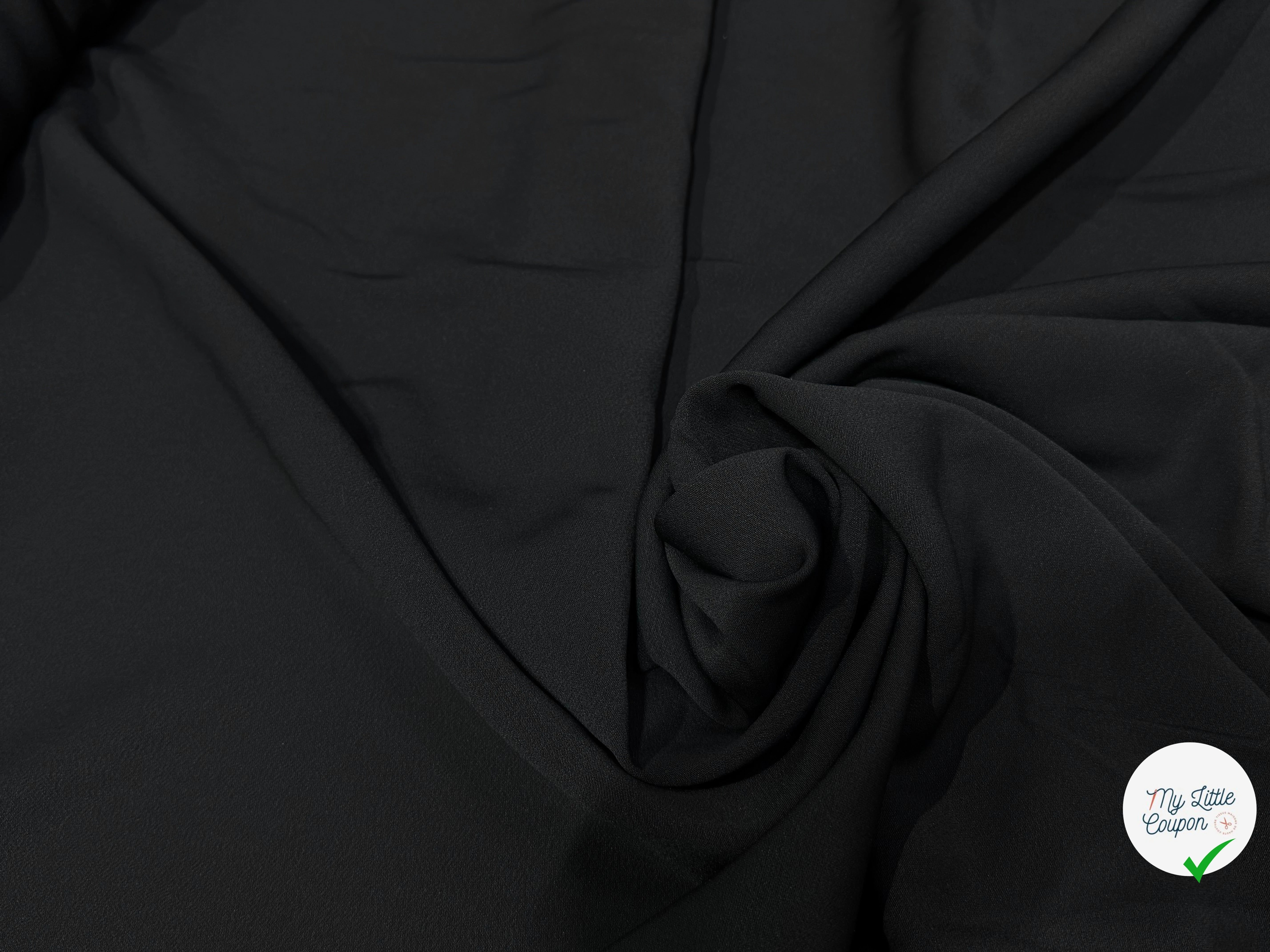CREPE LOURD VISCOSE TRÈS BEAU TOMBÉ NOIR STRETCH LÉGÈREMENT SATINÉ - My Little Coupon