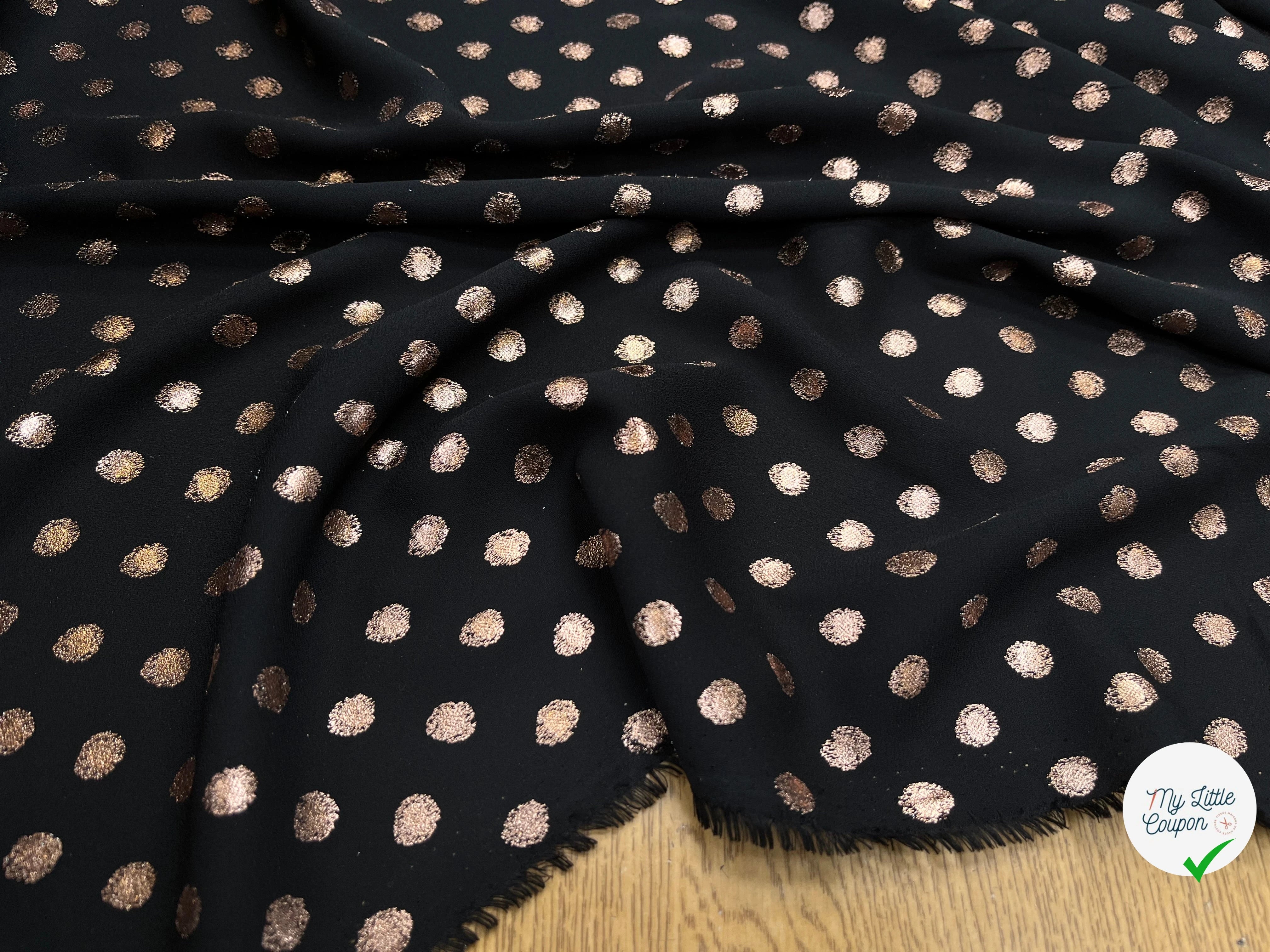 CREPE LUREX NOIR POIS ARGENTÉ - My Little Coupon