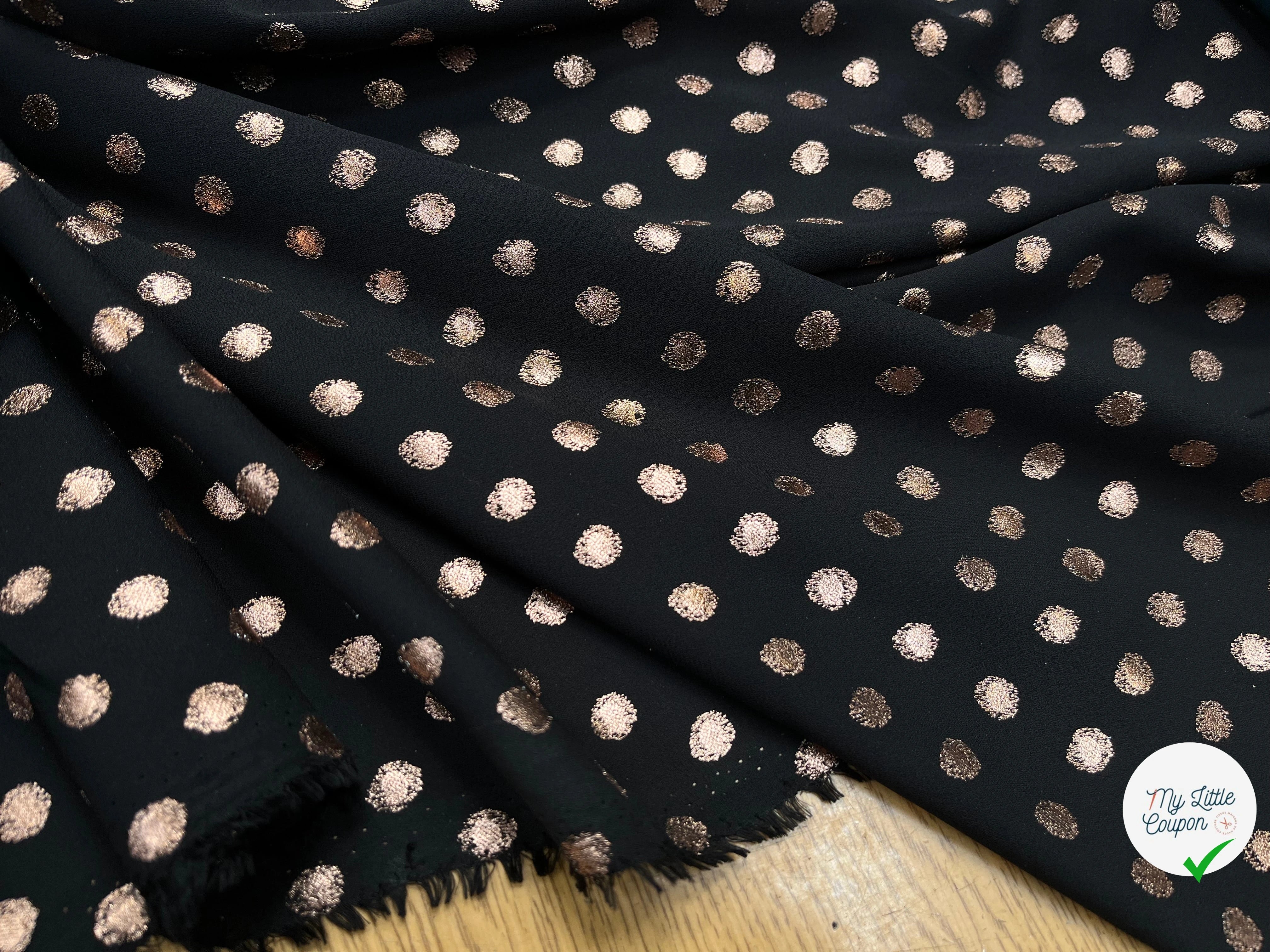 CREPE LUREX NOIR POIS ARGENTÉ - My Little Coupon