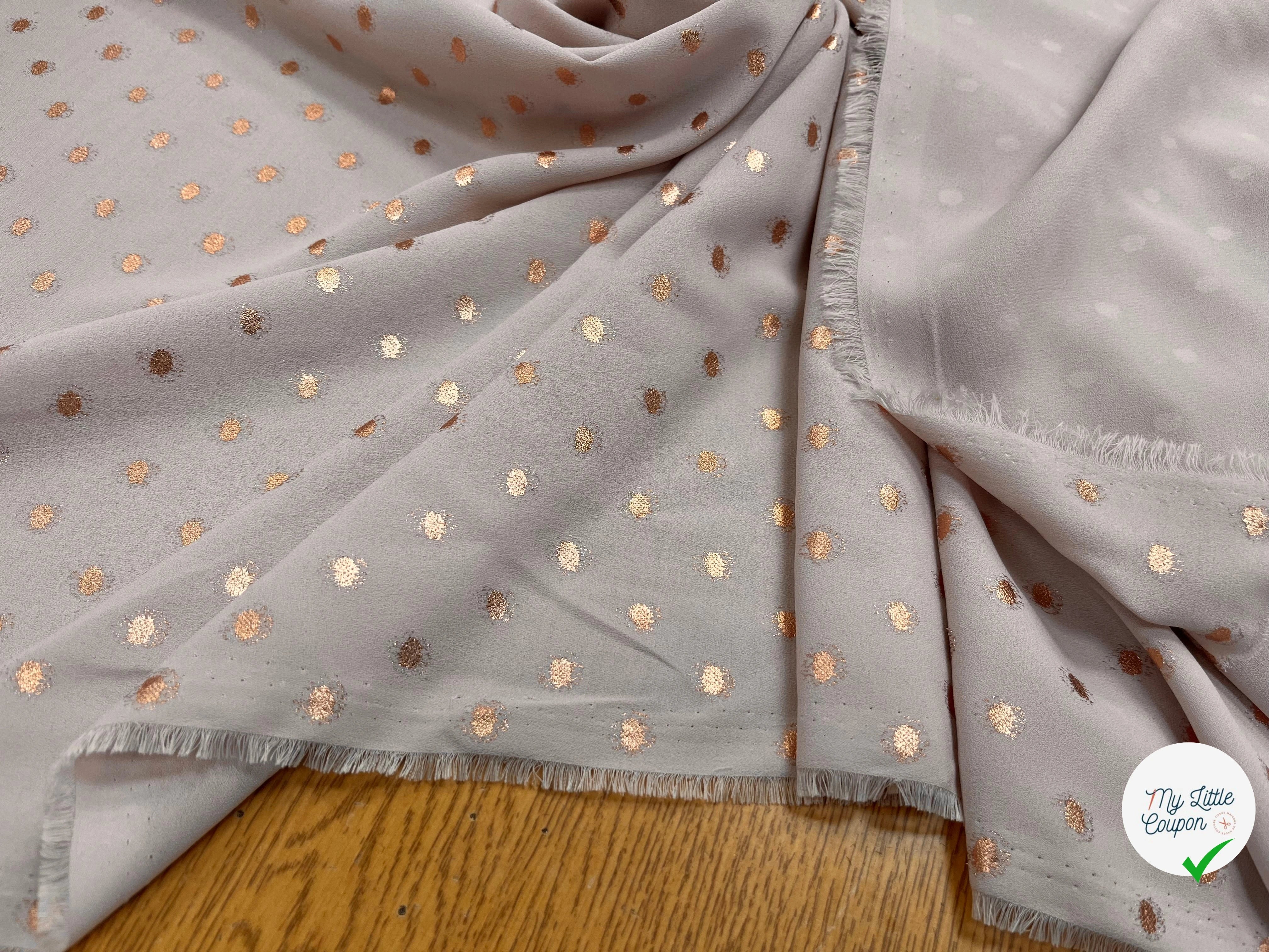 CREPE LUREX ROSE GOLD POIS ARGENTÉ - My Little Coupon