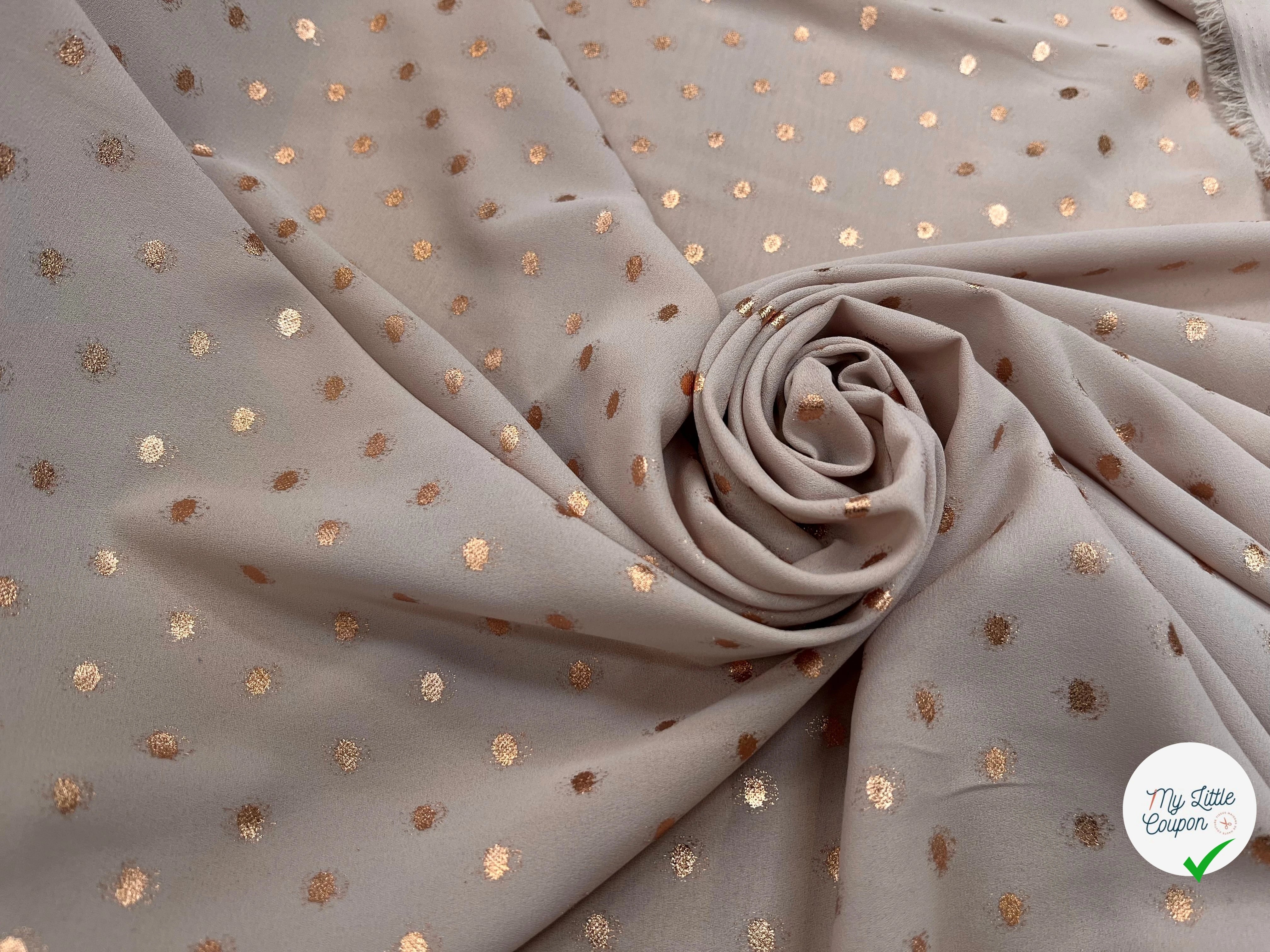 CREPE LUREX ROSE GOLD POIS ARGENTÉ - My Little Coupon