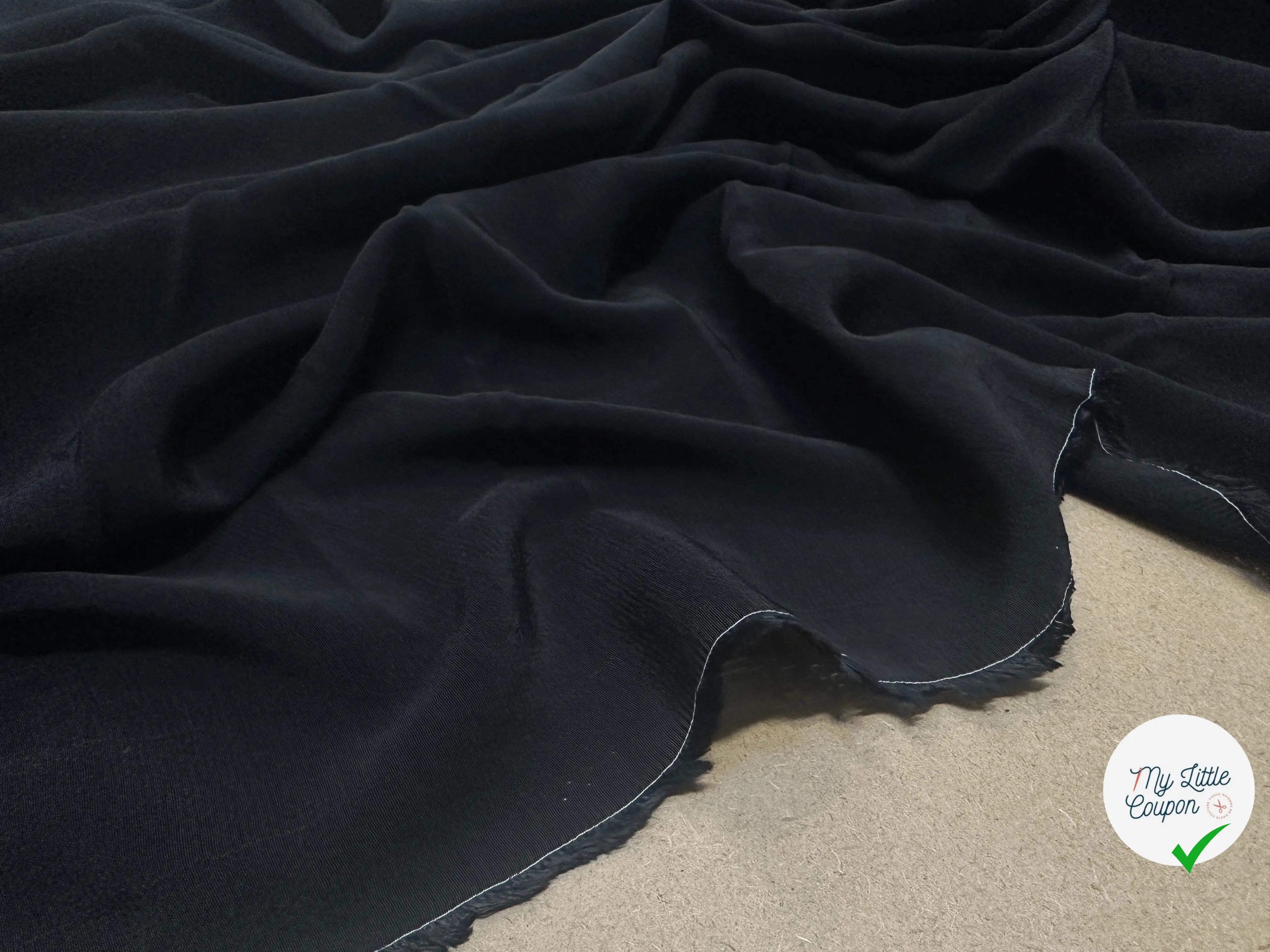 CRÊPE MAROCAIN 100% VISCOSE NOIR - My Little Coupon