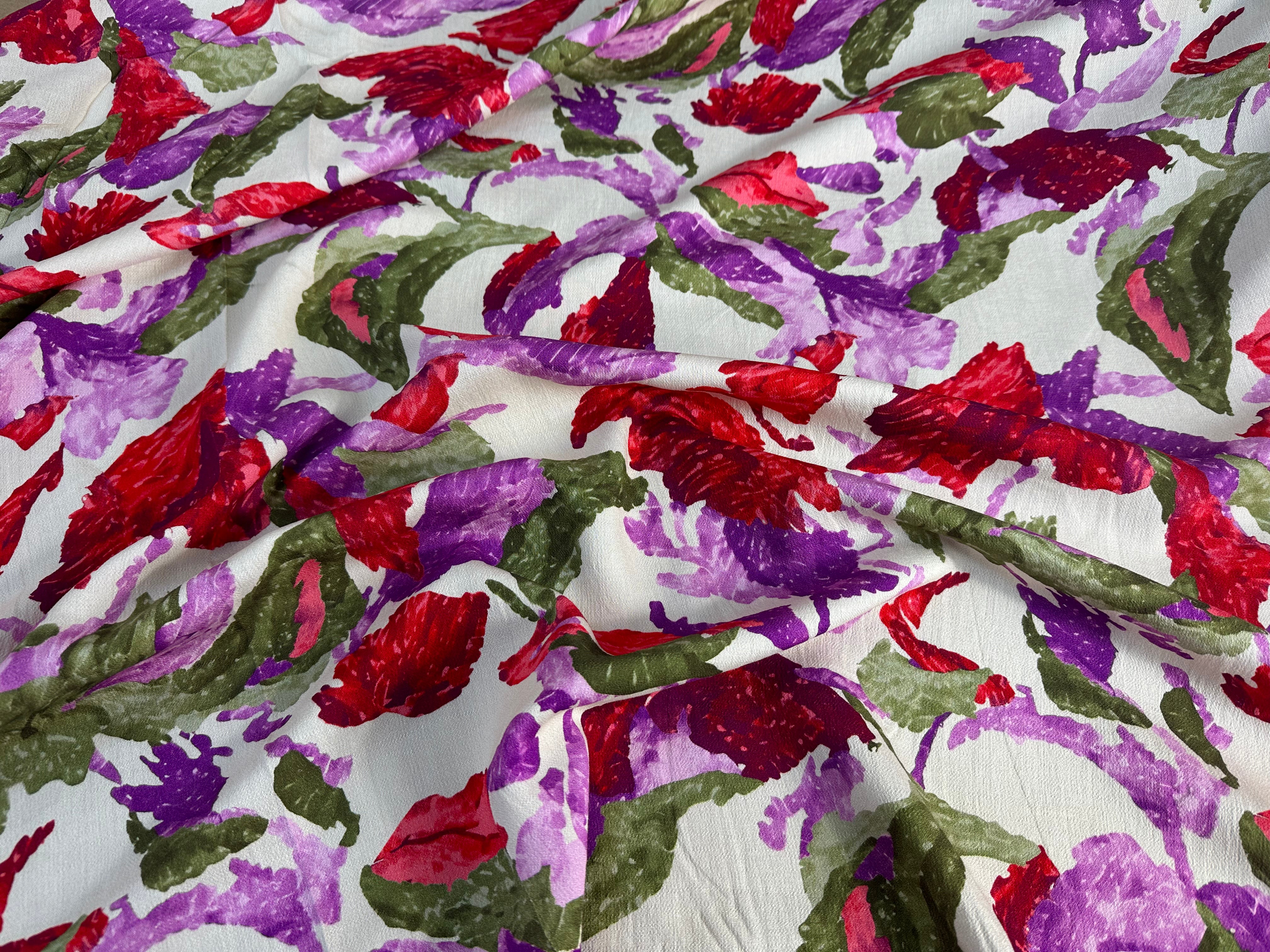 CREPE MAROCAIN BOUQUET DE FLEURS - My Little Coupon