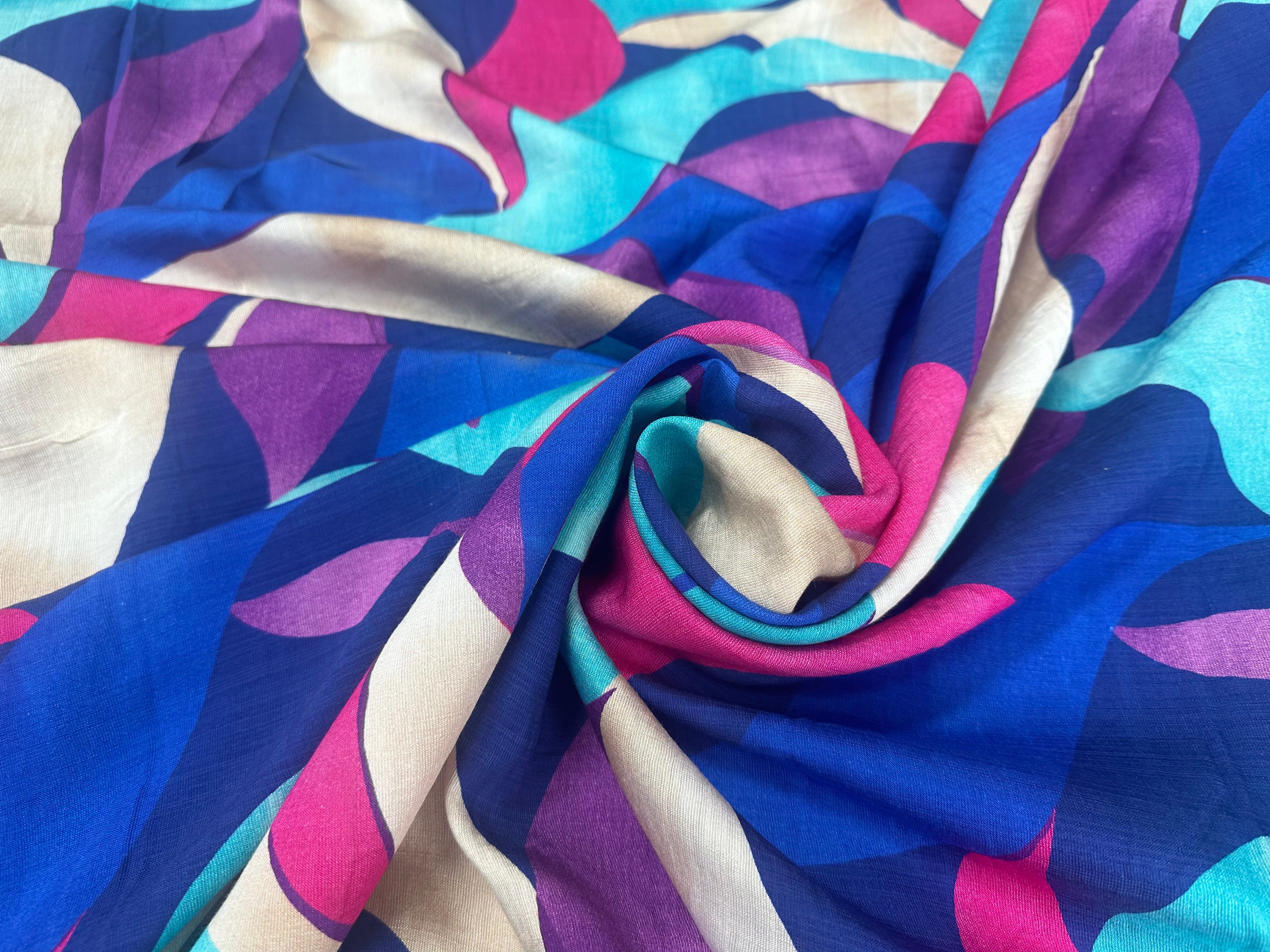 CREPE MAROCAIN PETALES ABSTRAITES - My Little Coupon