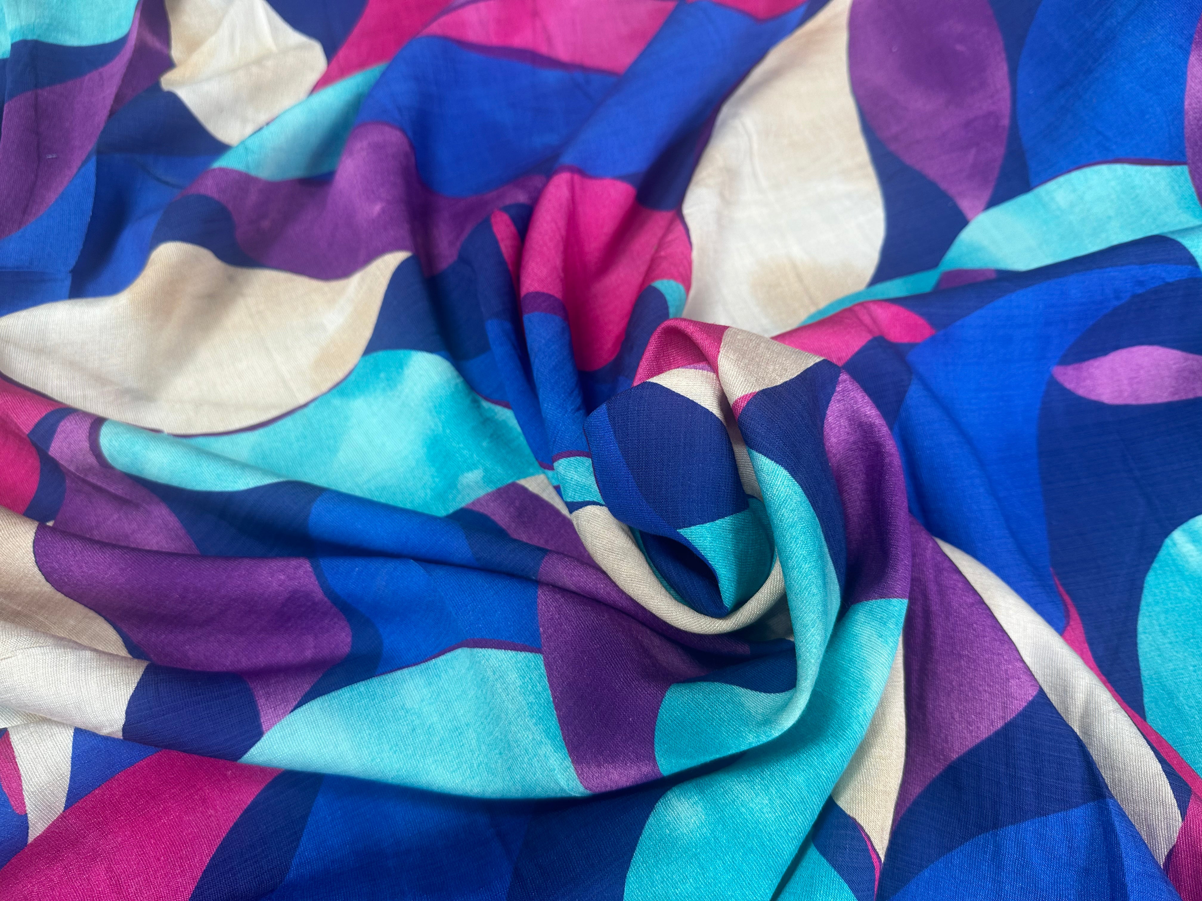 CREPE MAROCAIN PETALES ABSTRAITES - My Little Coupon