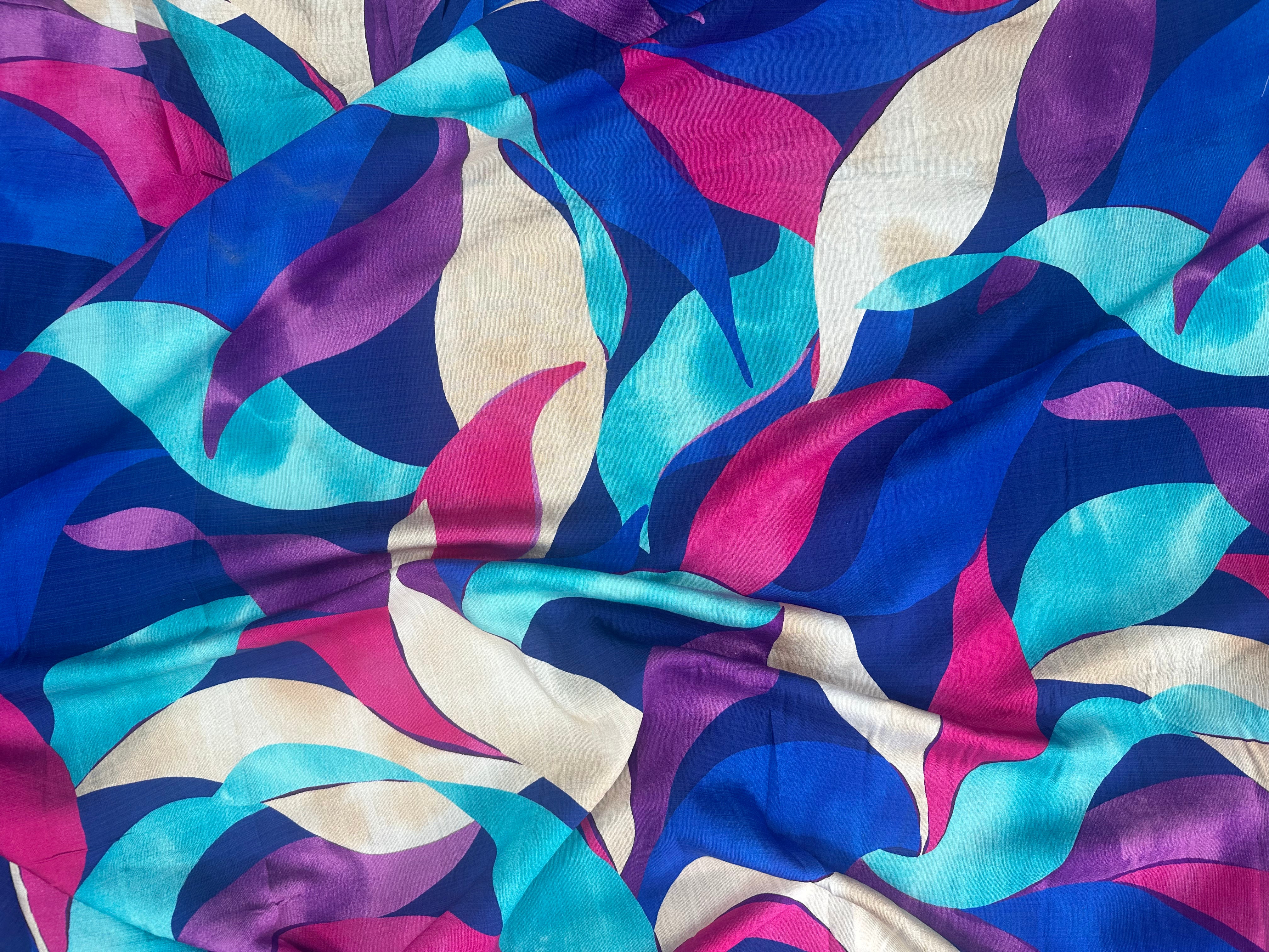 CREPE MAROCAIN PETALES ABSTRAITES - My Little Coupon