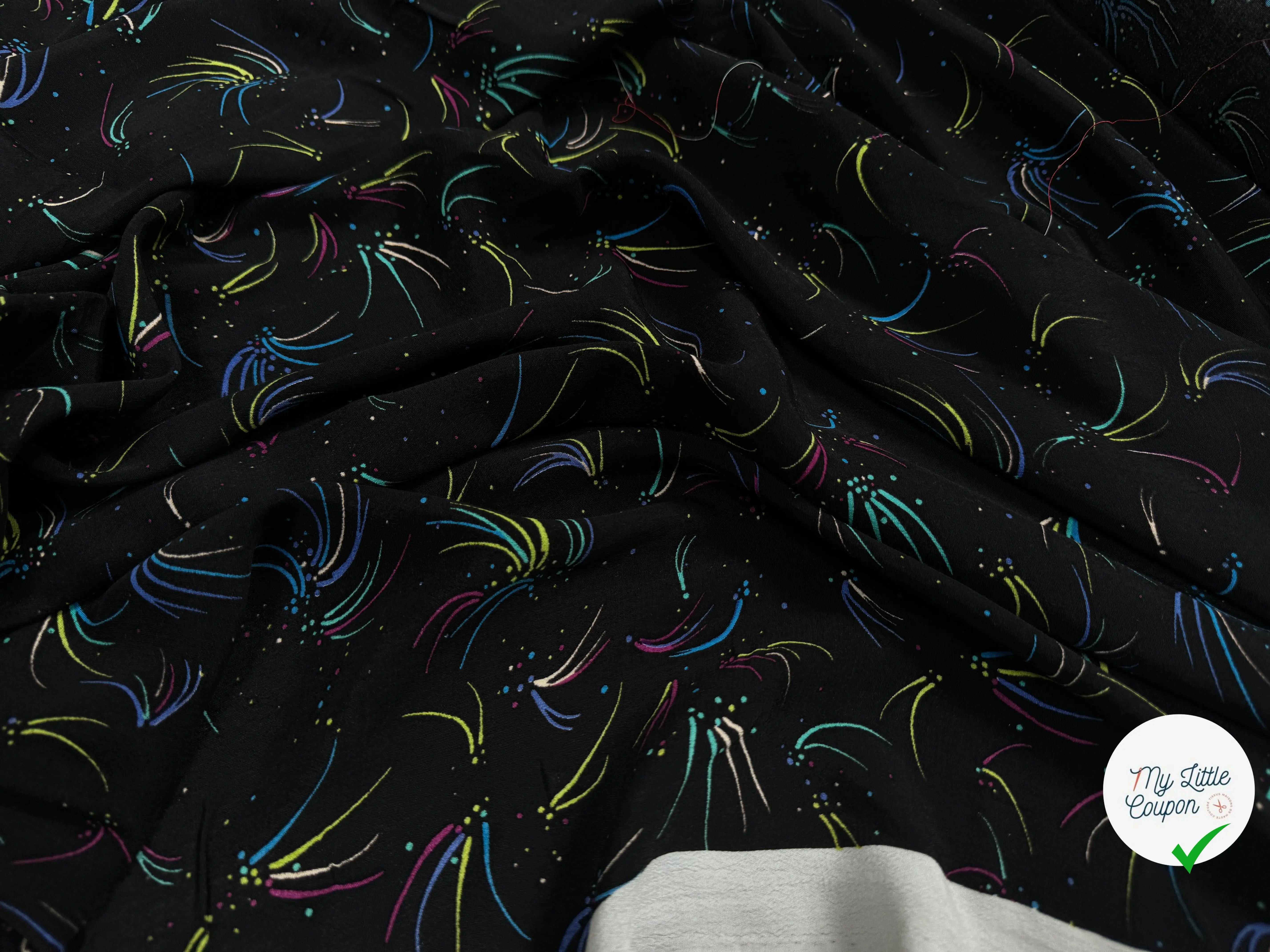CREPE MAROCAIN VISCOSE FIREWOKRS - My Little Coupon