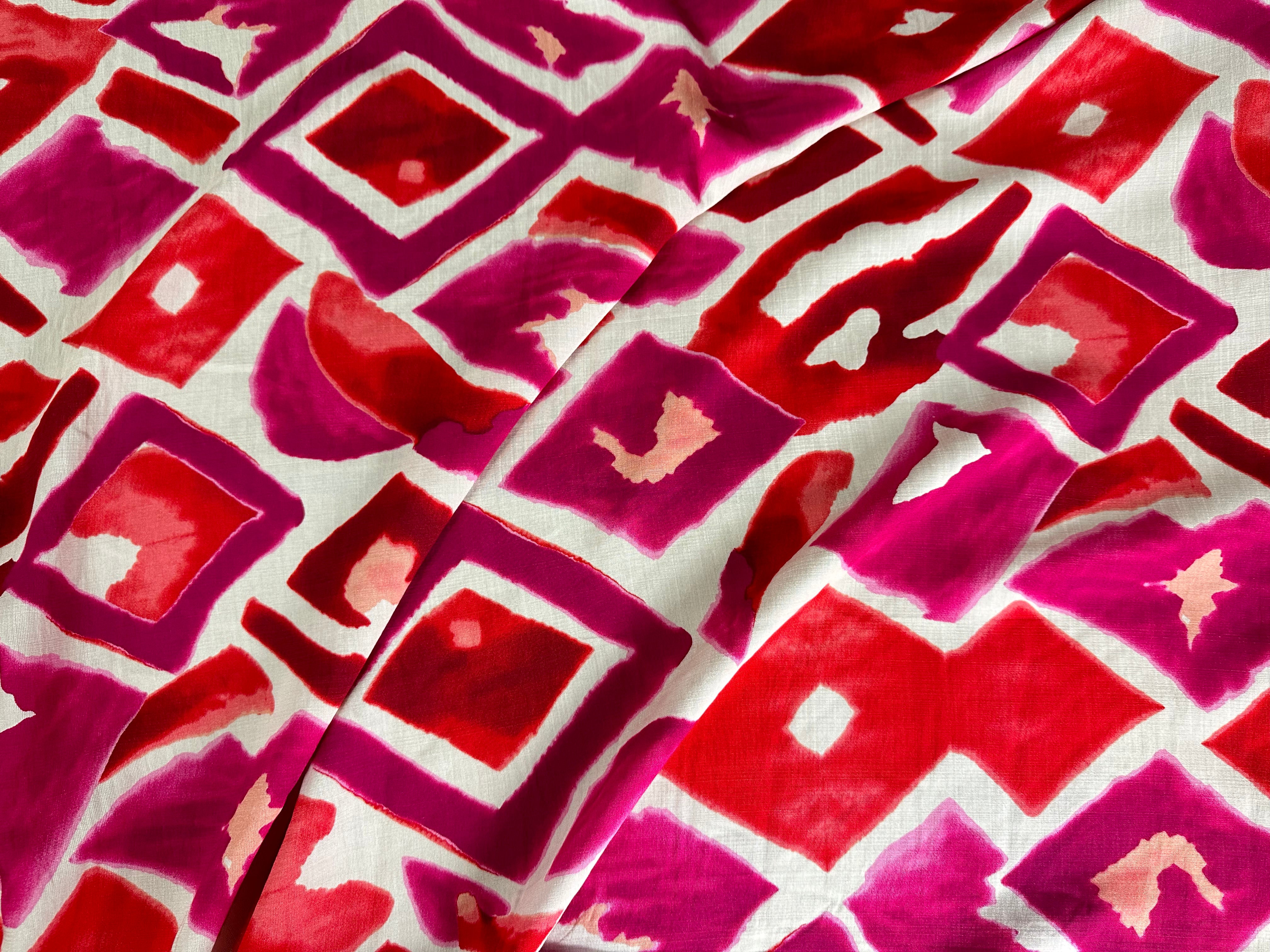 CRÊPE MAROCAIN VISCOSE GÉOMÉTRIE LOVE - My Little Coupon