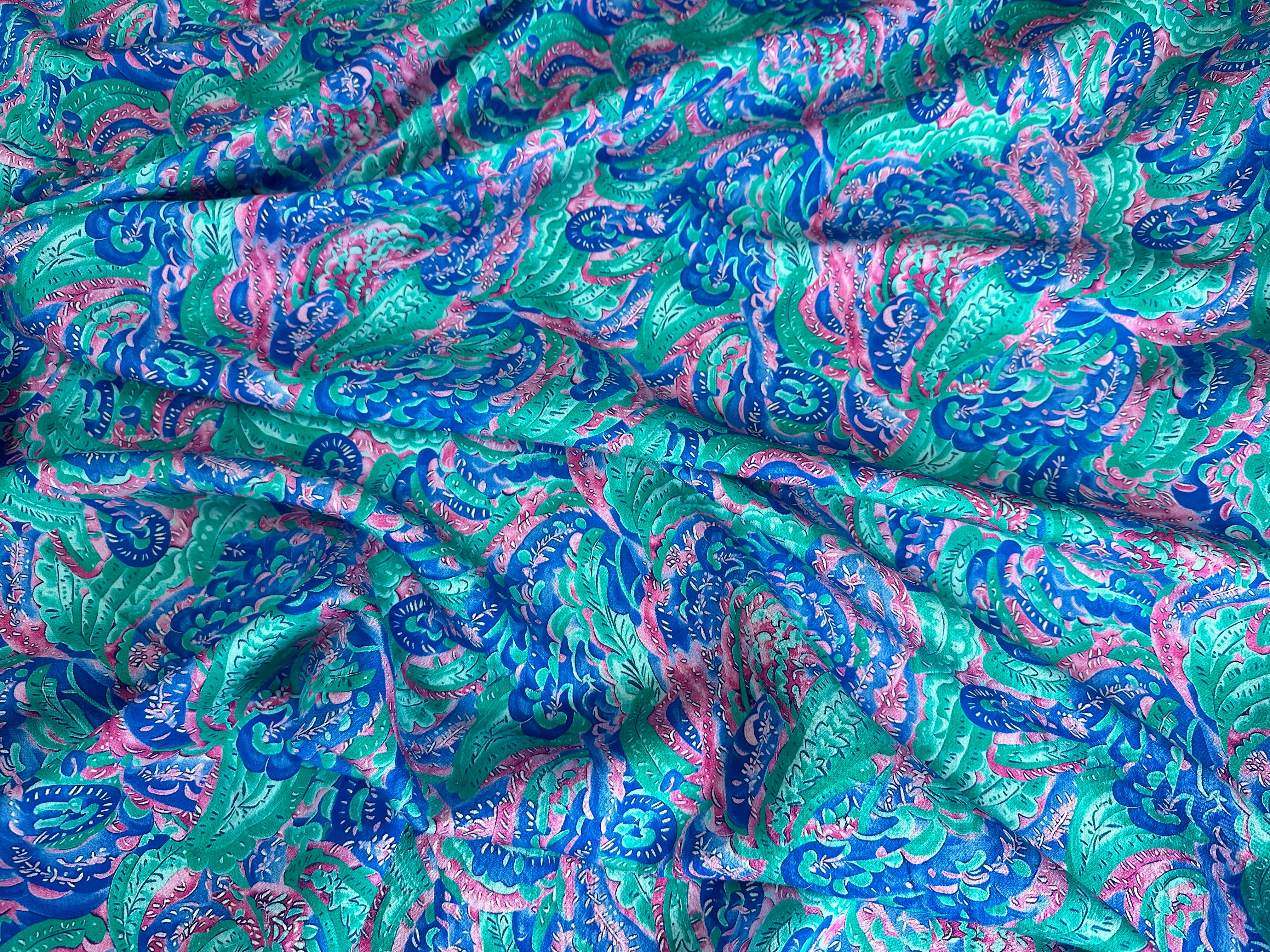 CREPE MAROCAIN VISCOSE RIVIERE DE PAISLEY SOPHISTIQUÉ - My Little Coupon