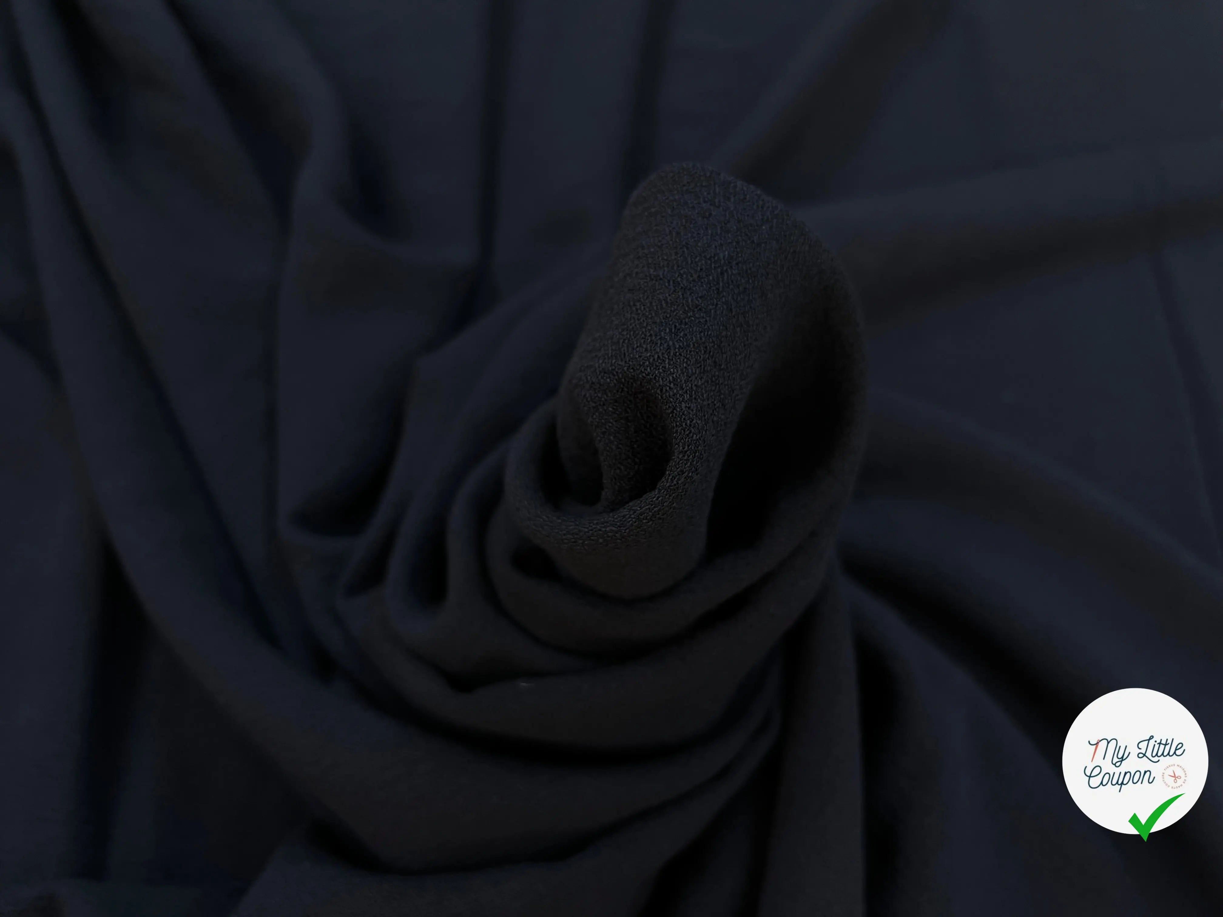 CREPE MAROCAIN VISCOSE UNI BLEU MARINE - My Little Coupon