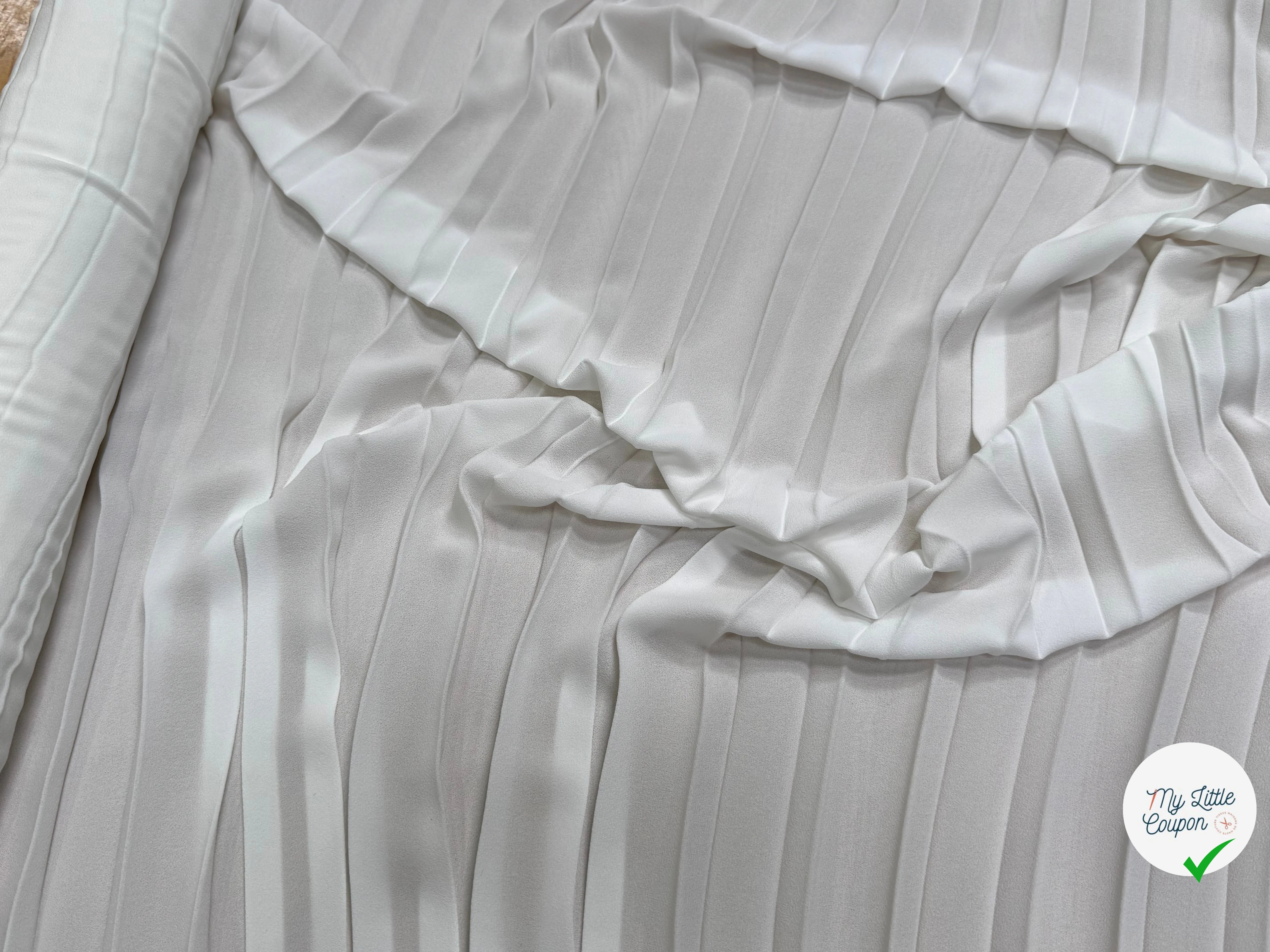 CREPE PLISSÉ FLUIDE BLANC - My Little Coupon