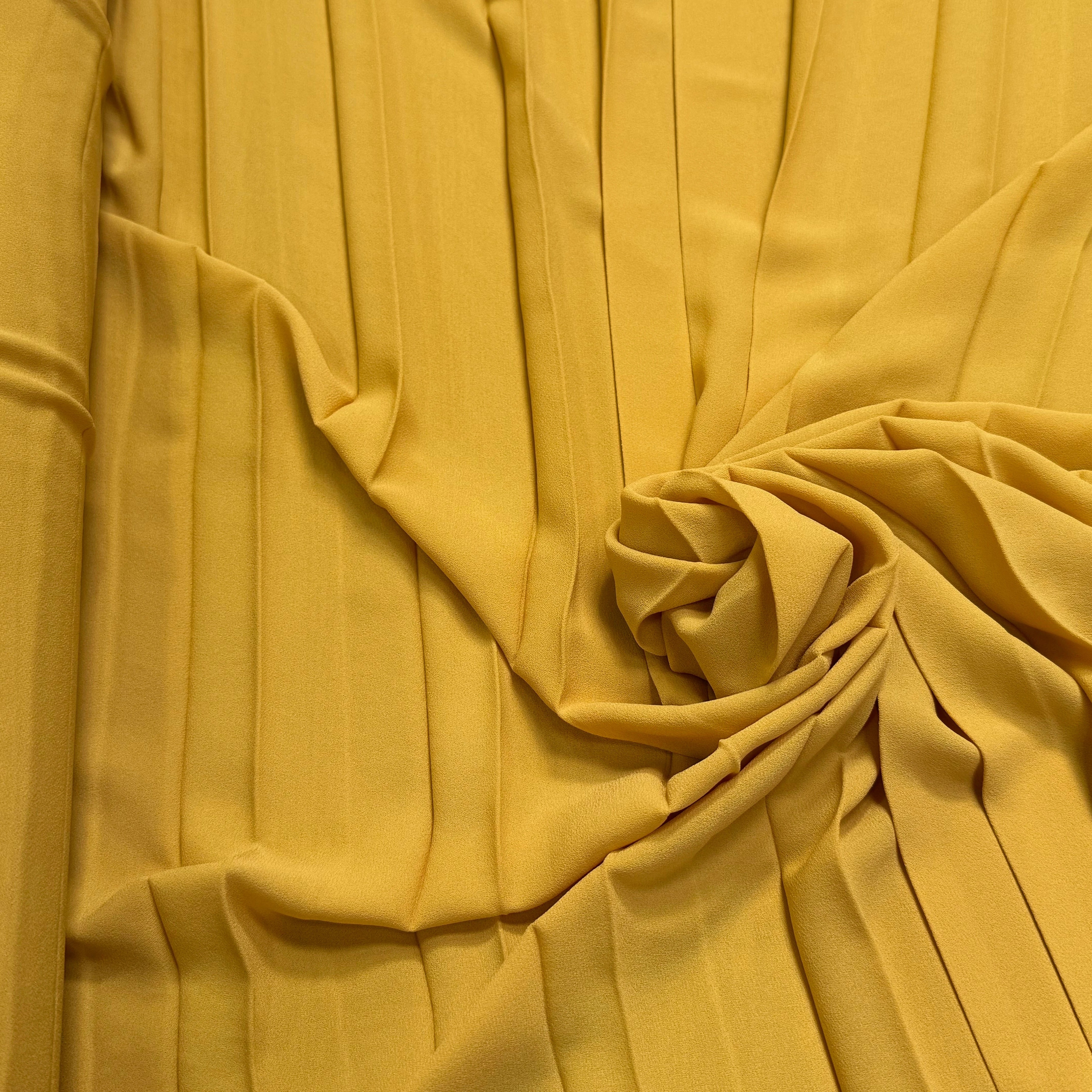 CREPE PLISSÉ FLUIDE JAUNE MOUTARD - My Little Coupon