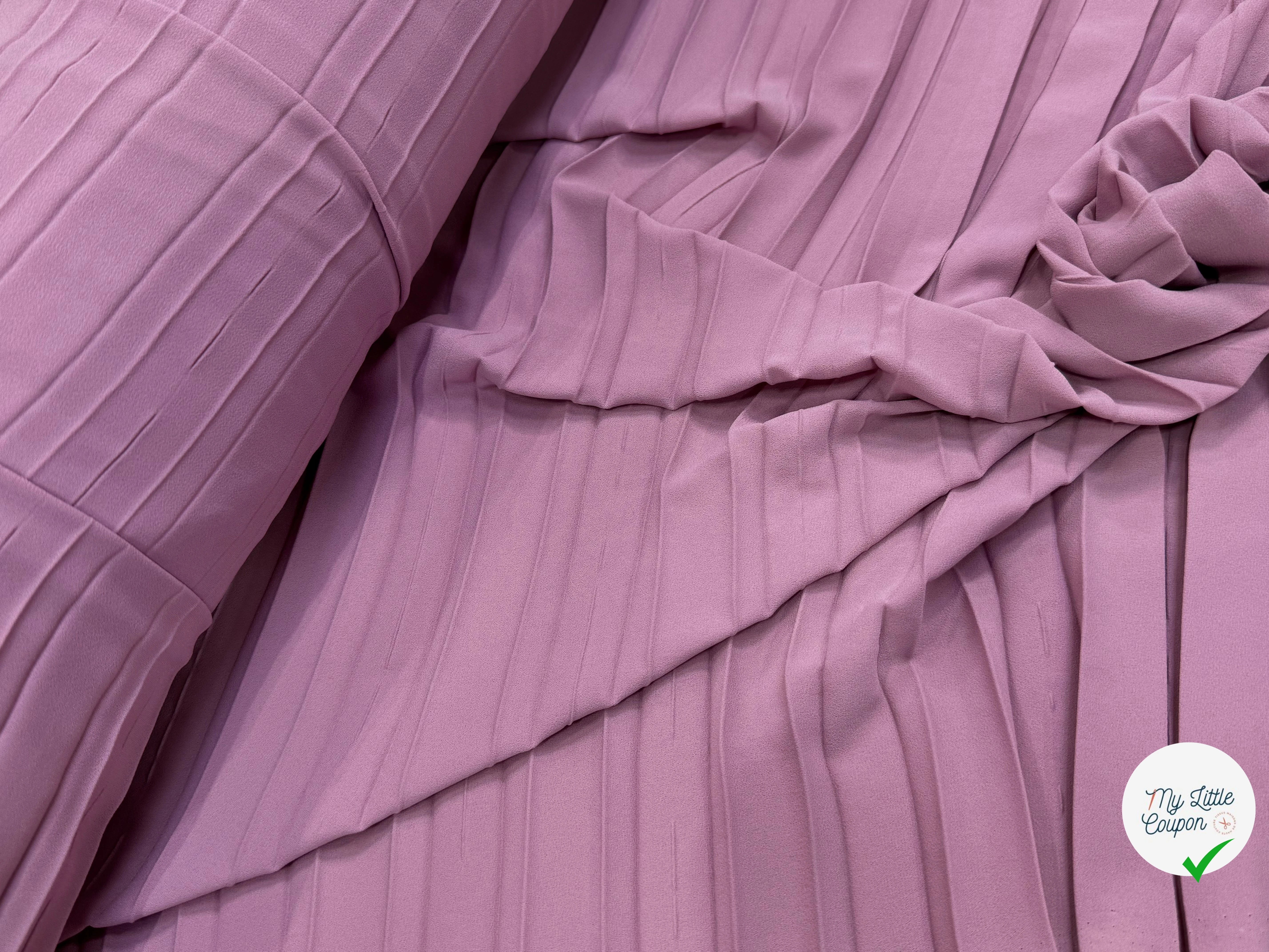 CREPE PLISSÉ FLUIDE VIEUX ROSE - My Little Coupon
