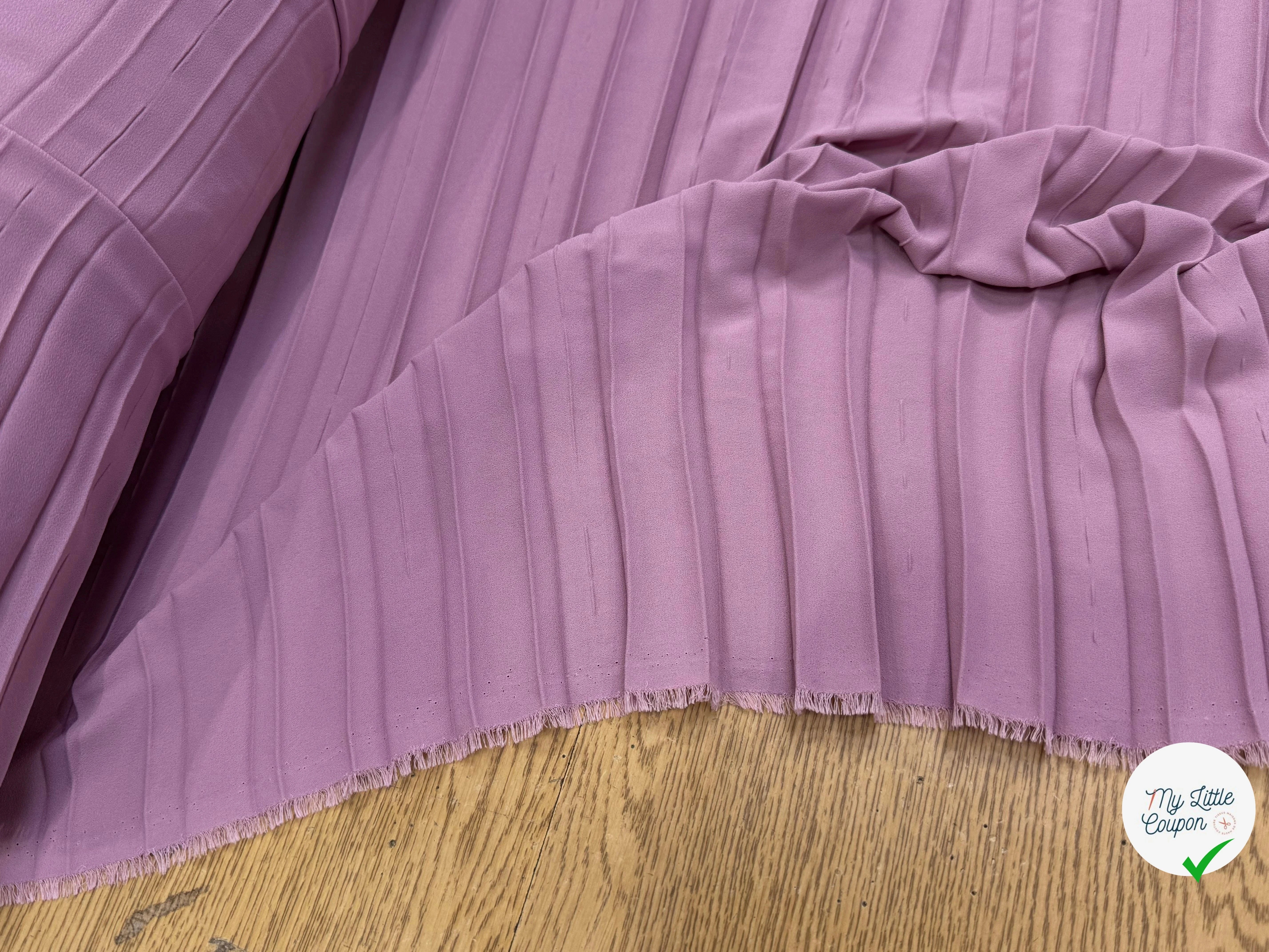 CREPE PLISSÉ FLUIDE VIEUX ROSE - My Little Coupon