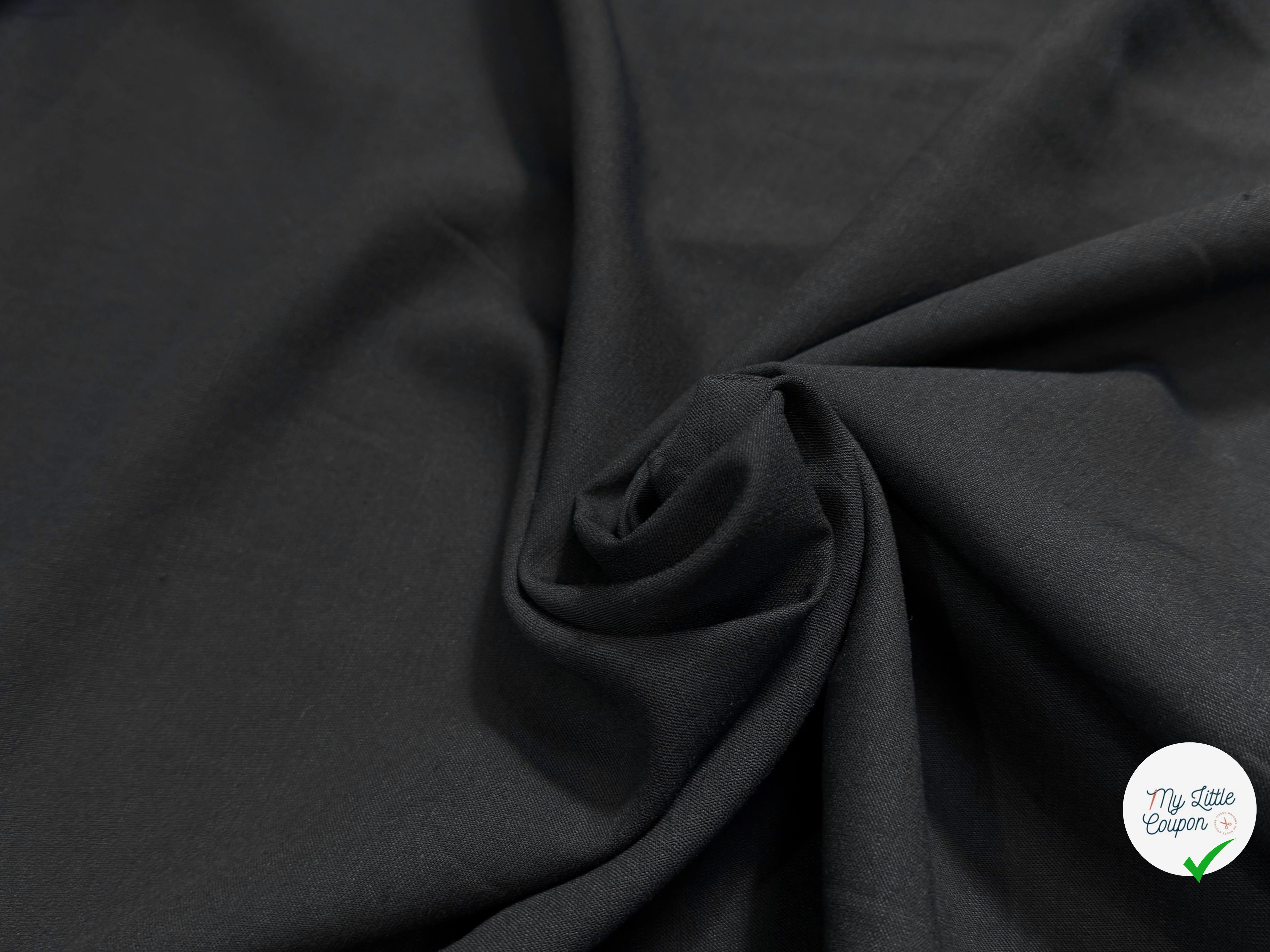 CREPE POLYCOTON ET LIN NOIR 35% LIN - My Little Coupon